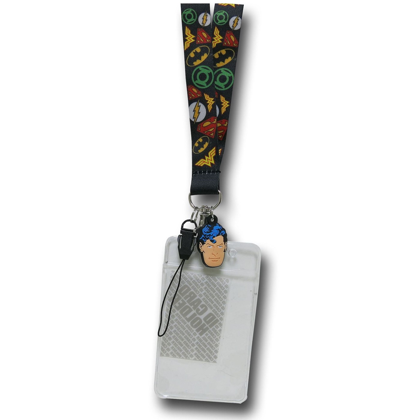 DC Comics Soft Touch Lanyard with Superman Charm, Black