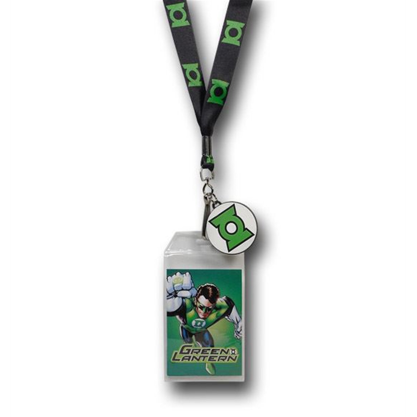 Green Lantern Lanyard w/Rubber Symbol, Black
