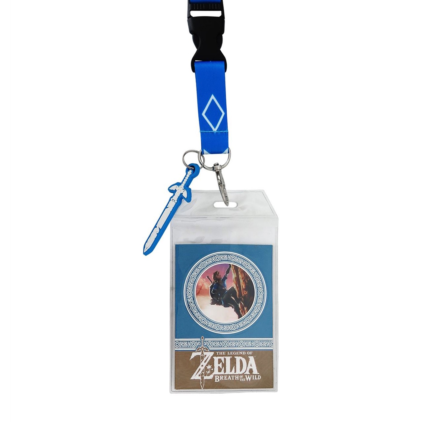 Zelda Breath of the Wild Lanyard with PVC Charm, Blue