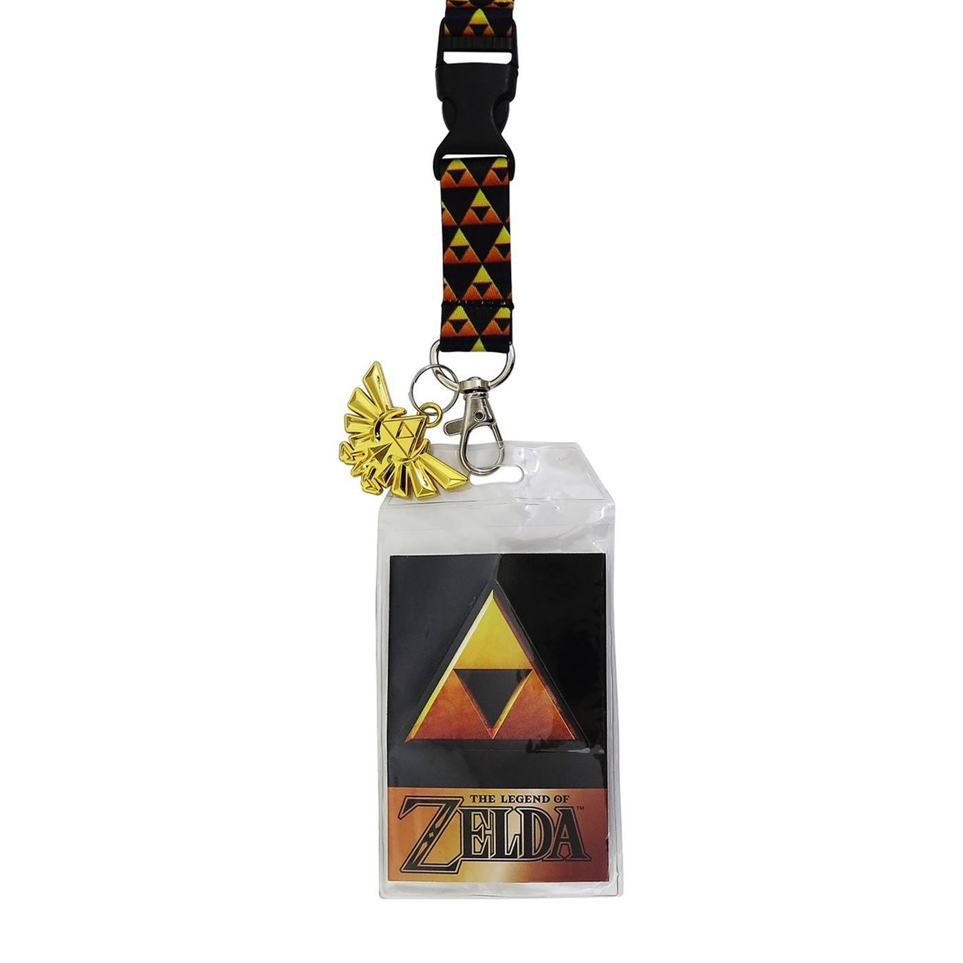 Legend of Zelda Triforce Lanyard with Metal Charm, Black