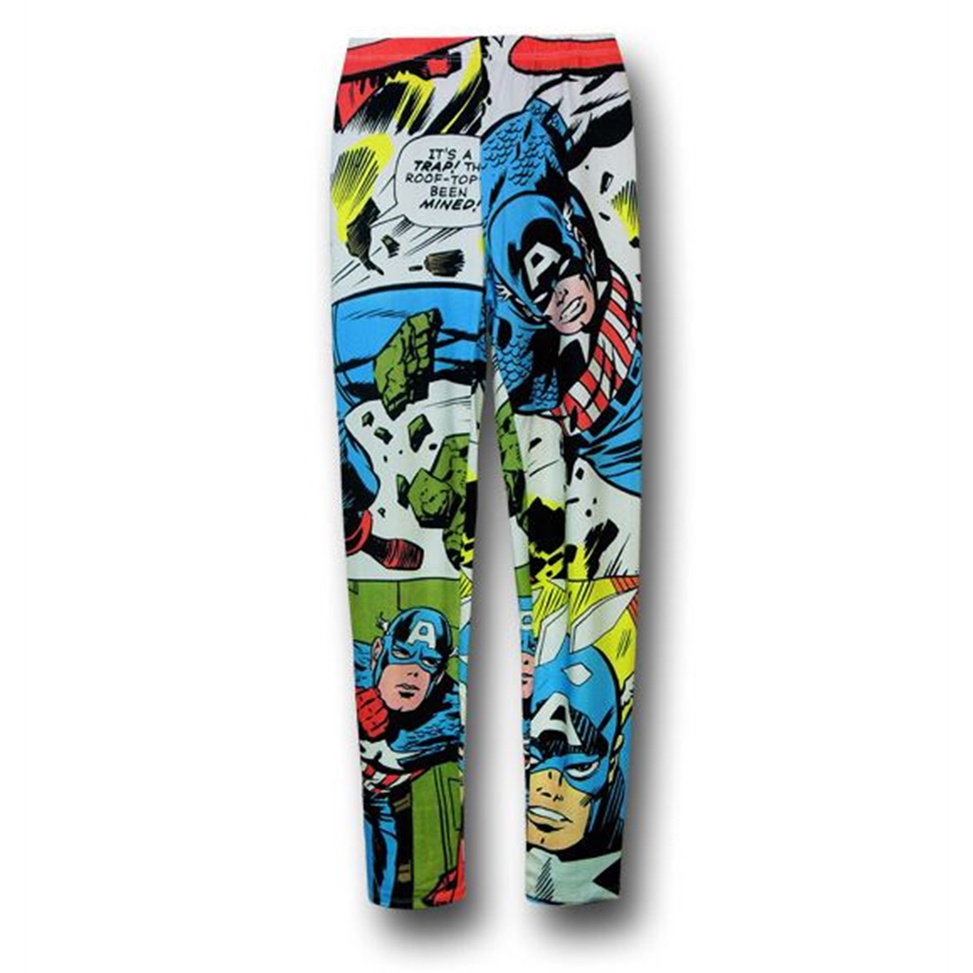 Captain America All-Over Print Women's Leggings, White
