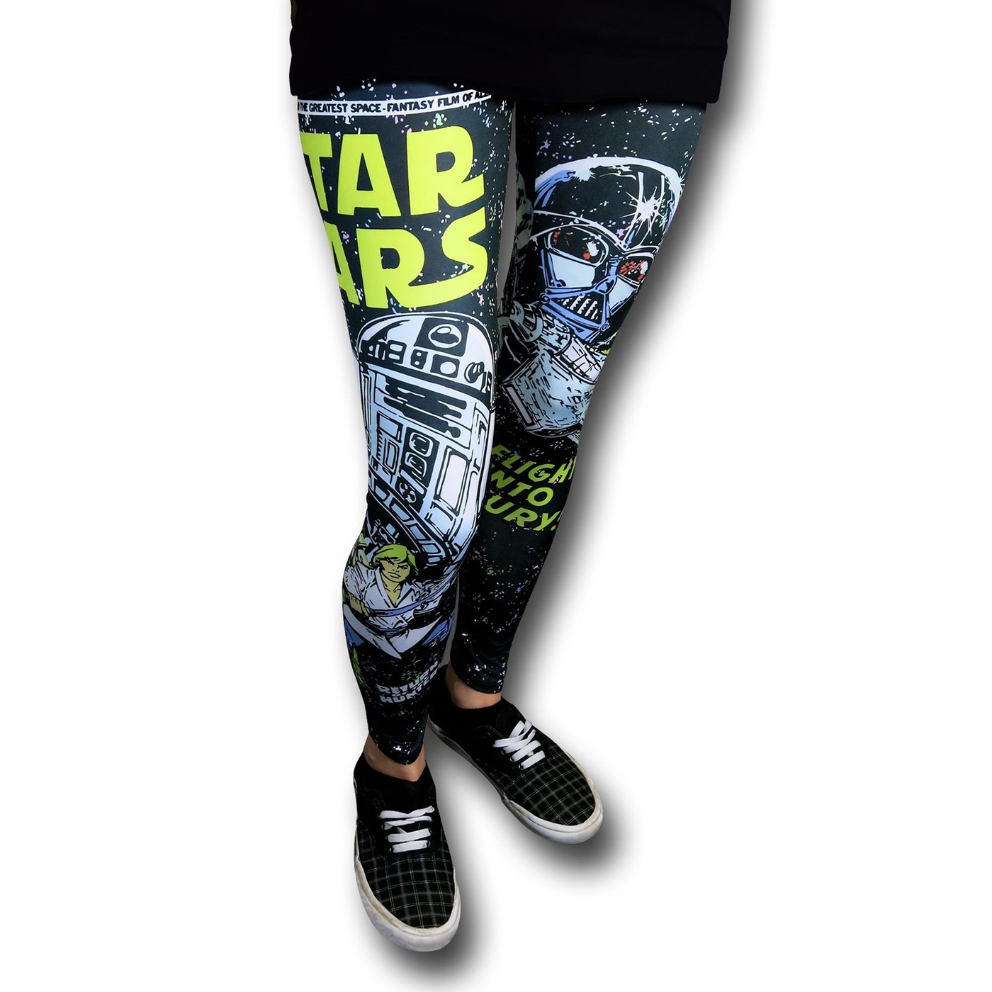 Star Wars Retro All-Over Print Women's Leggings, Black
