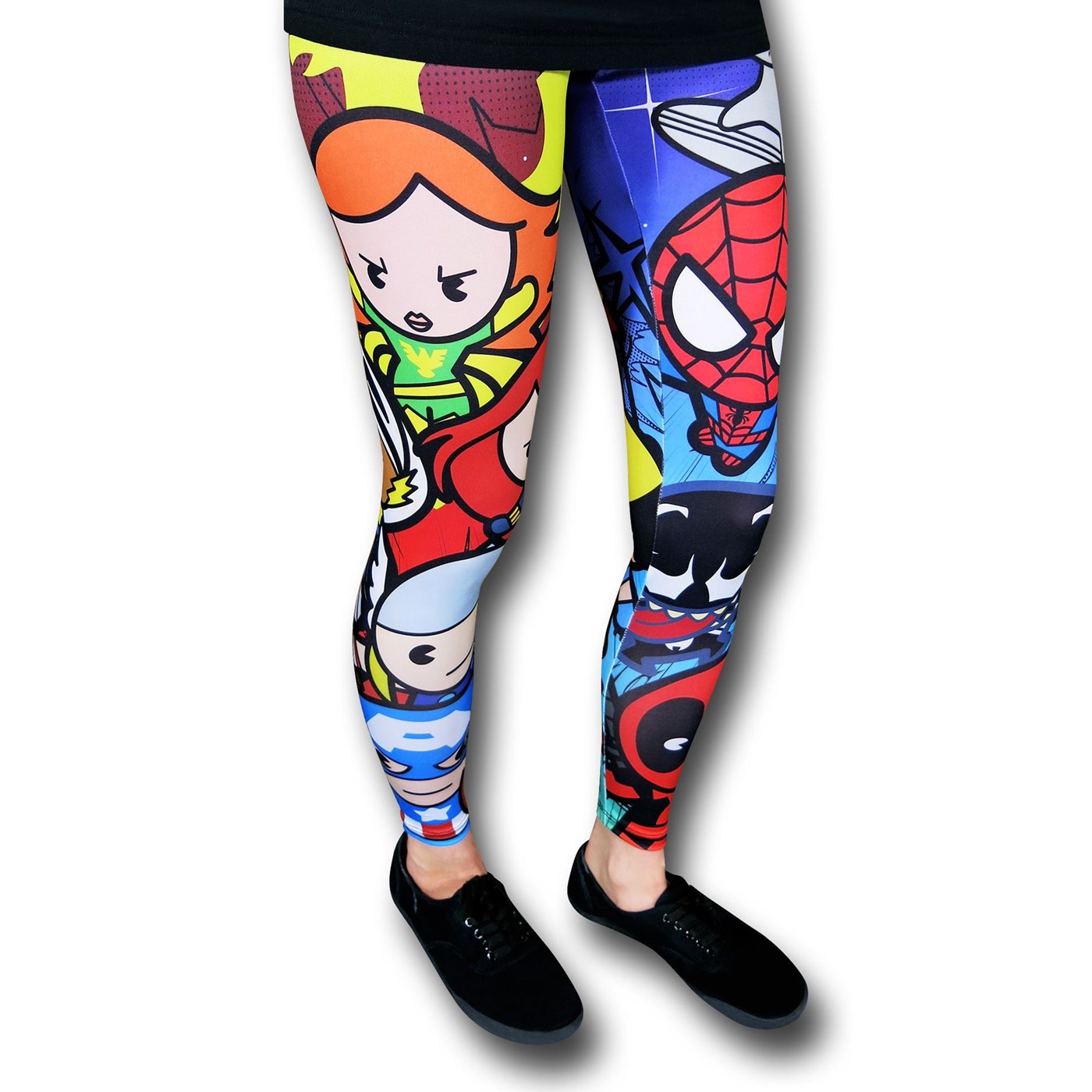 Marvel Kawaii Heroes Womens Leggings, Black