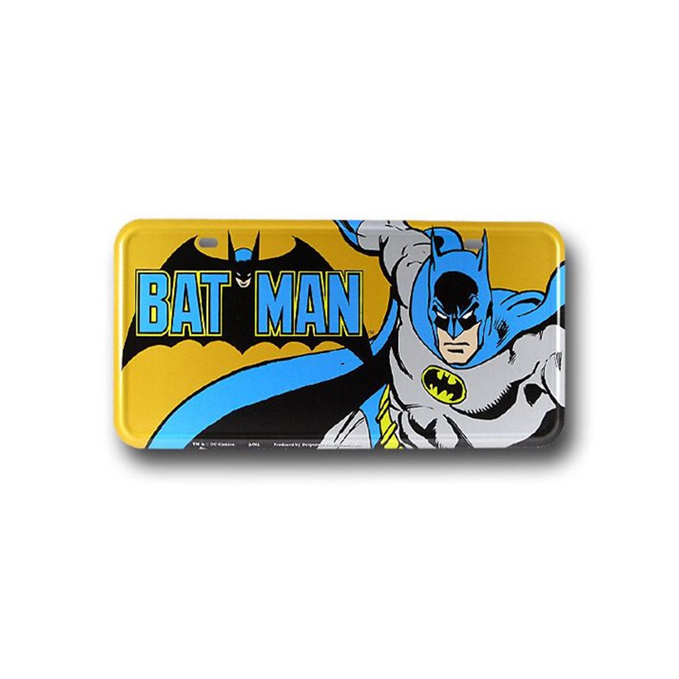 Batman Image Yellow Tin License Plate