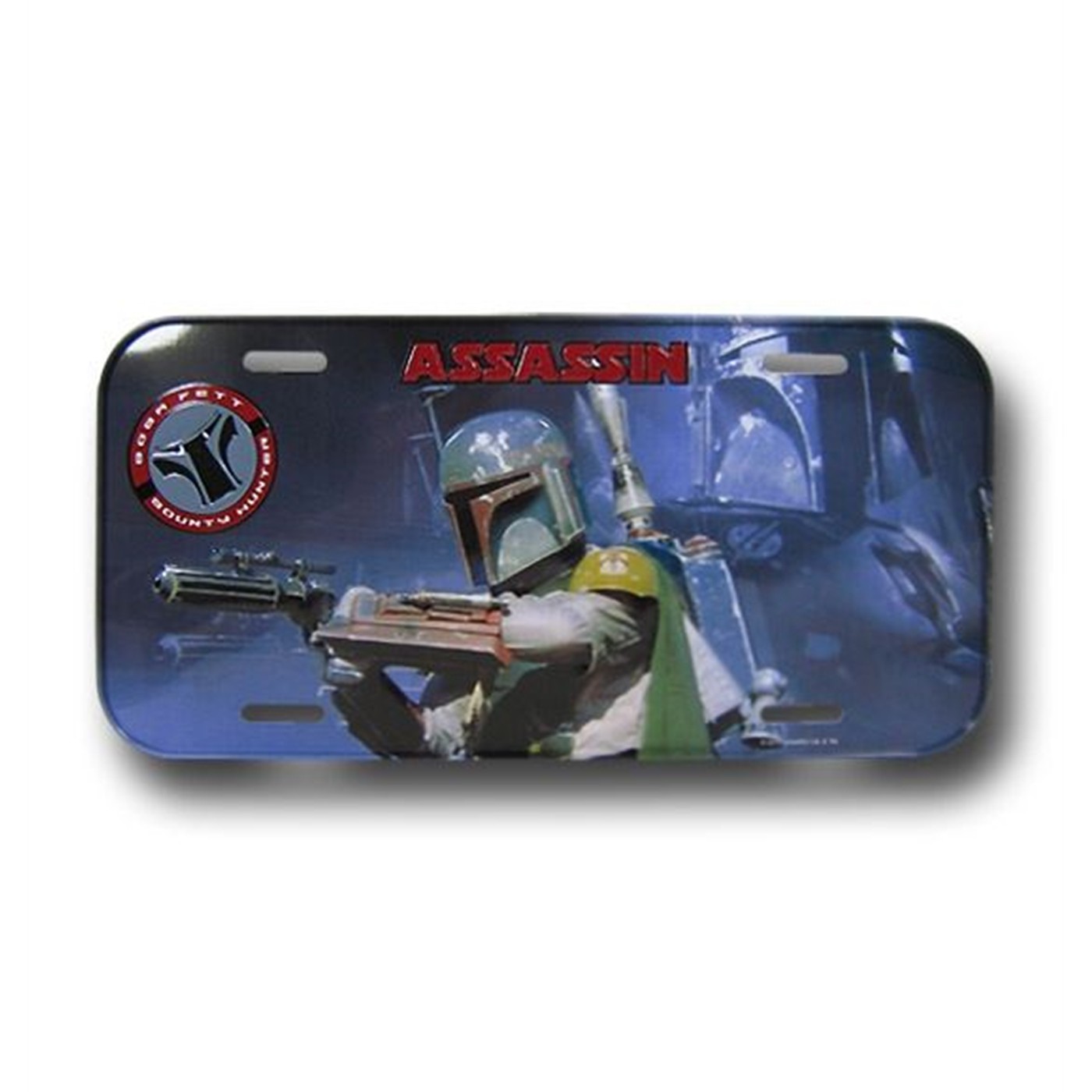Star Wars Boba Fett Assassin License Plate, Blue