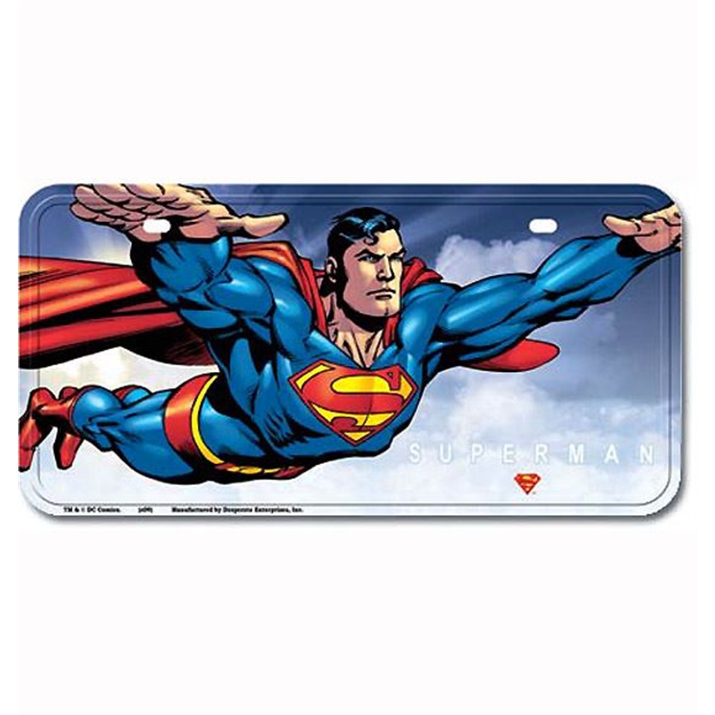 Superman Flying Tin License Plate