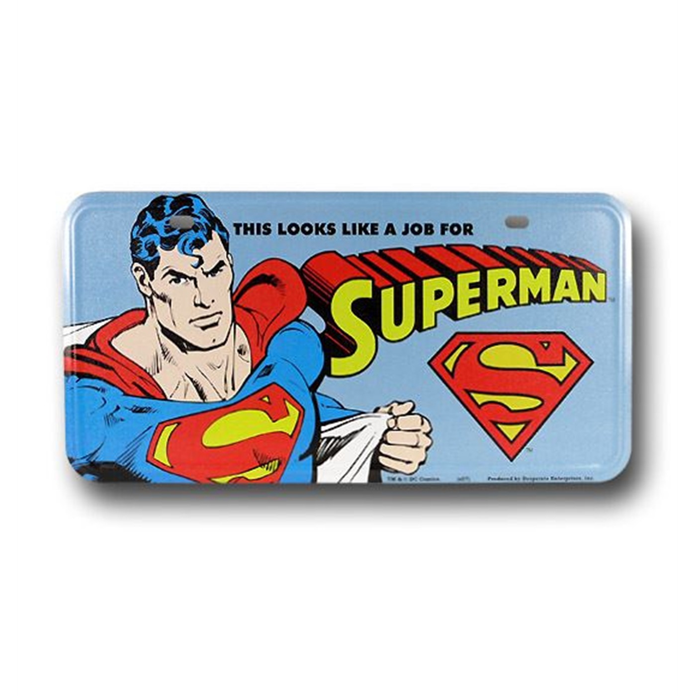 Superman A Job For Tin License Plate
