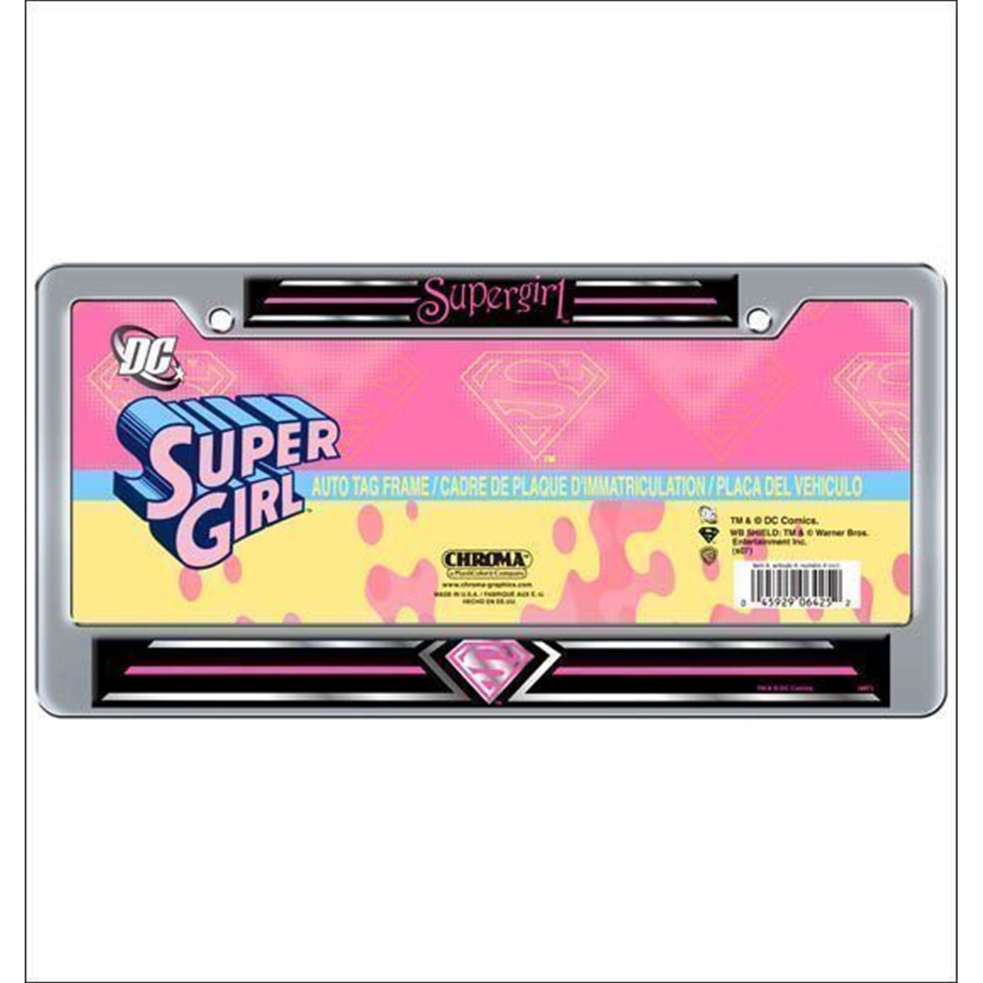 Supergirl Domed Crome License Plate