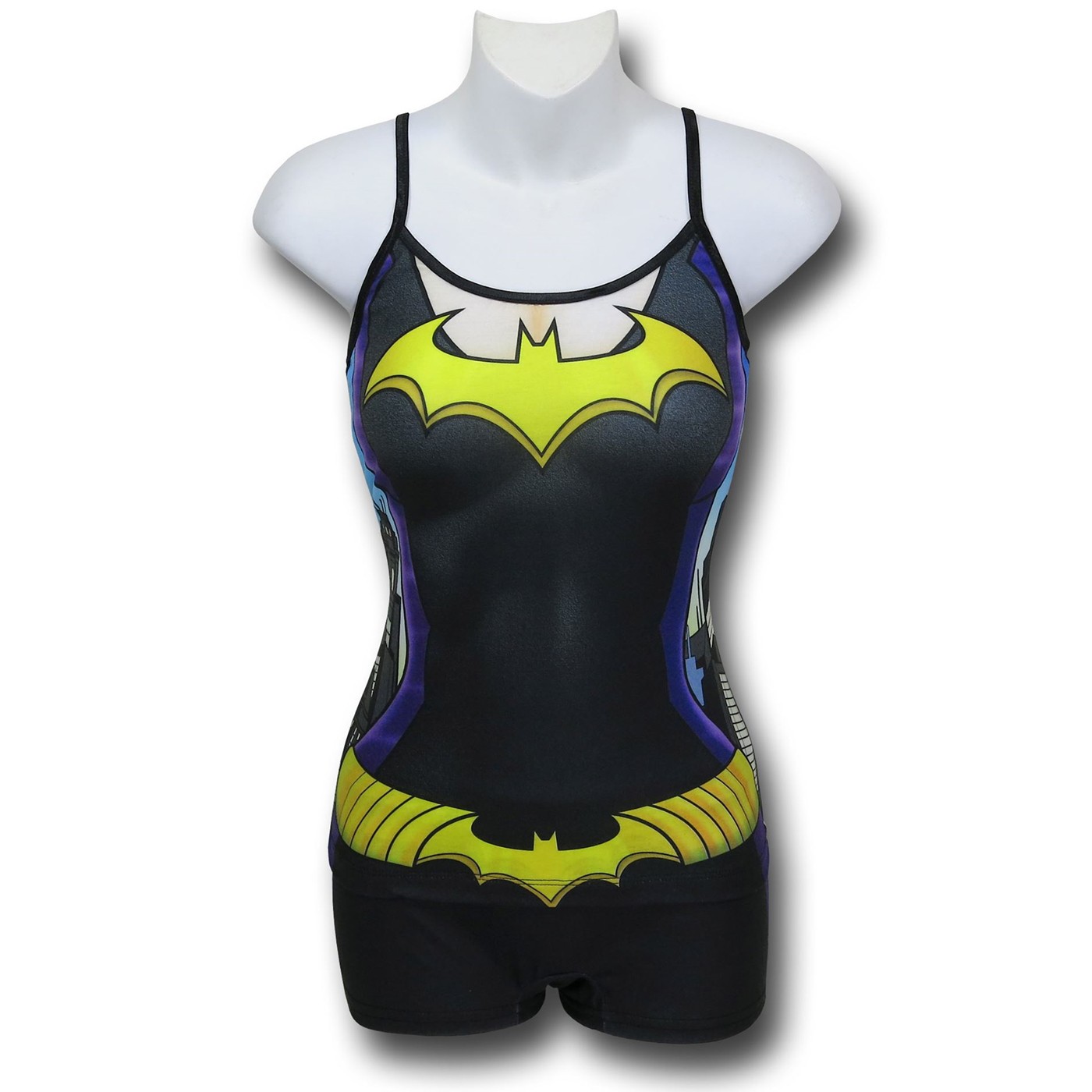 Batgirl Black & Purple Women's Costume Cami & Boyshorts Set, Black