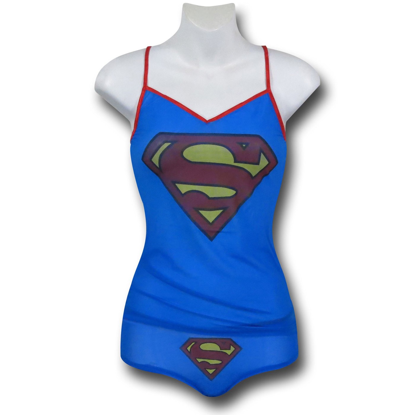 Supergirl Mesh Blue Women's Cami/Panty Set, Blue