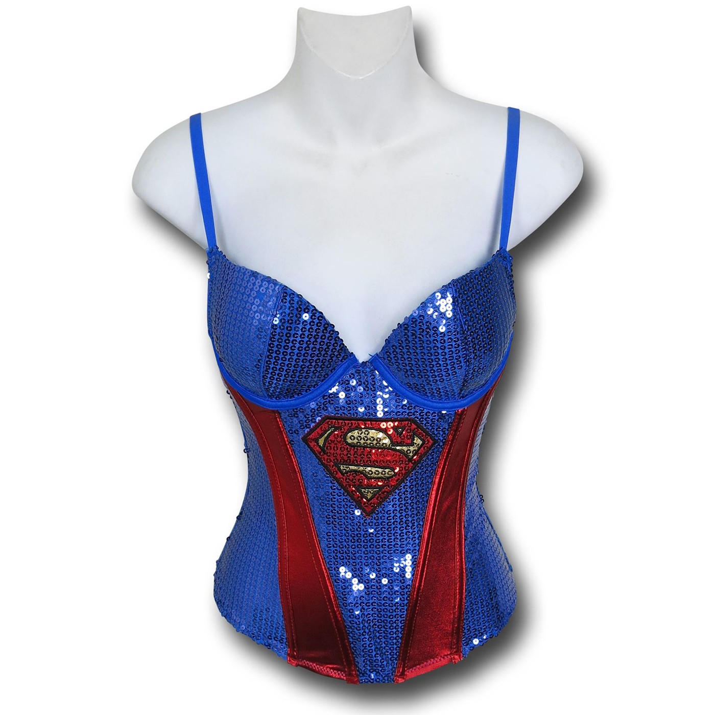 Supergirl Women's Sequin Corset, Blue