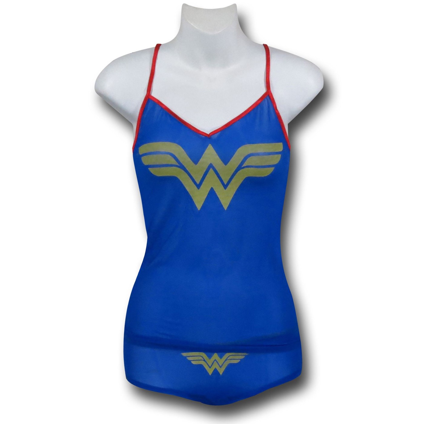 Wonder Woman Mesh Blue Women's Cami/Panty Set, Blue