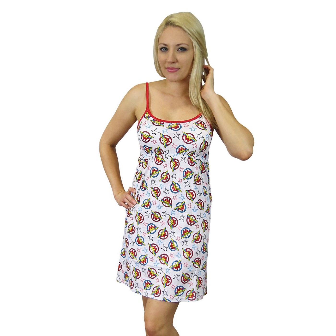 Wonder Woman Symbols Women's Nightgown, White