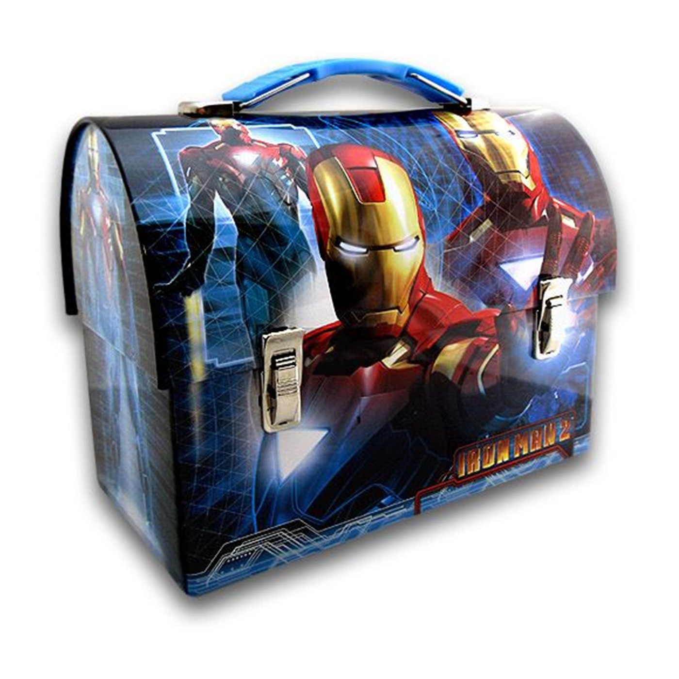 Iron Man 2 Grid Trio Blue Dome Lunchbox