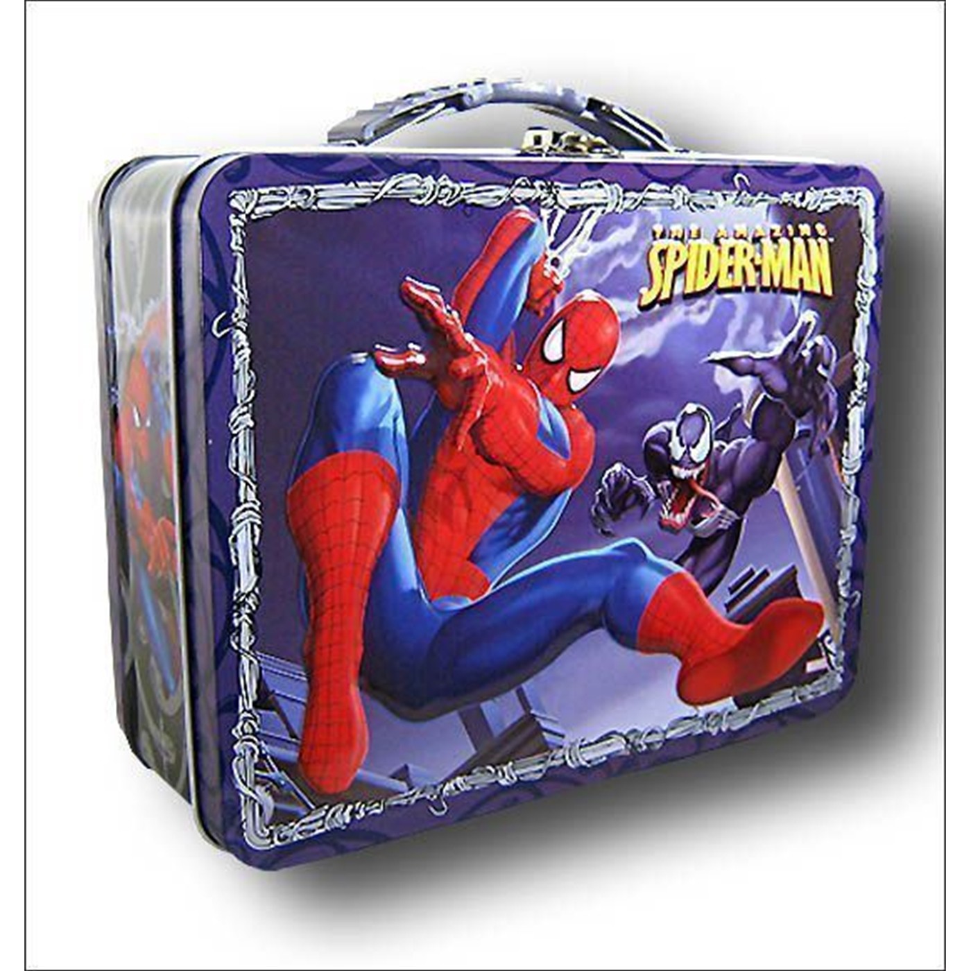 Spiderman Chased by Venom Square Lunchbox