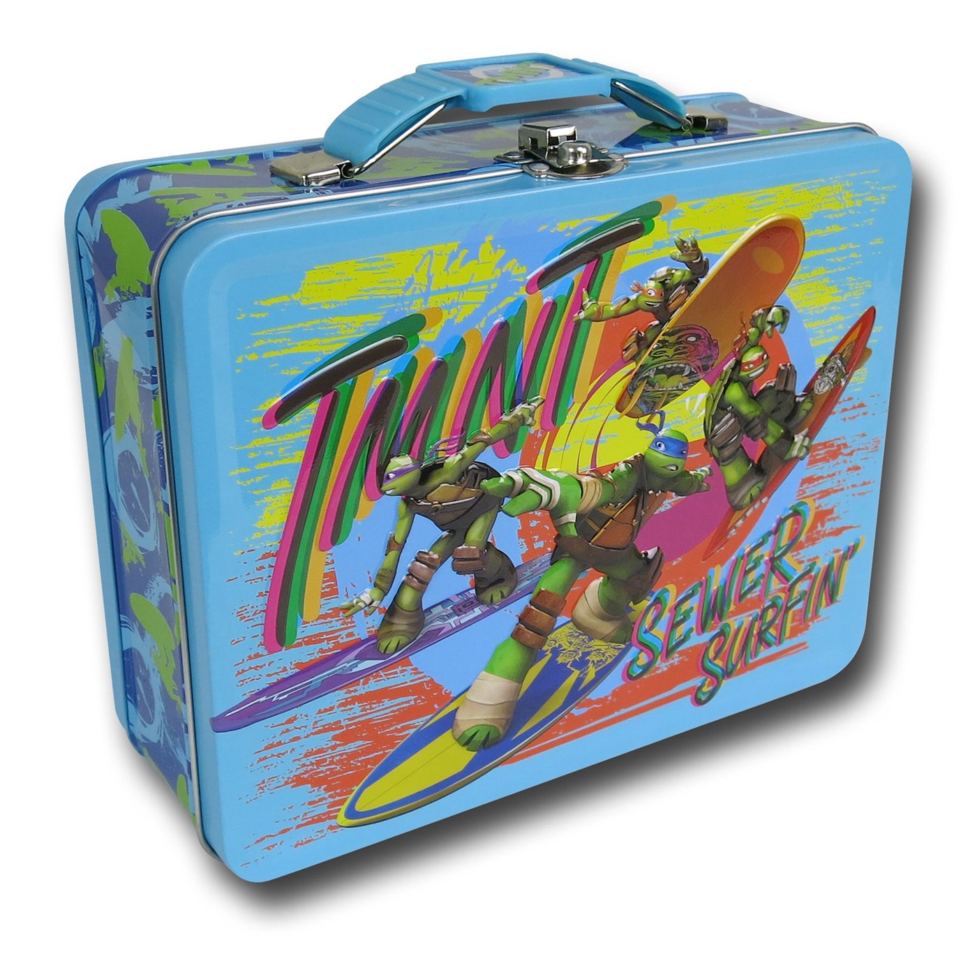TMNT Sewer Surfin' Tin Lunch Box, Blue
