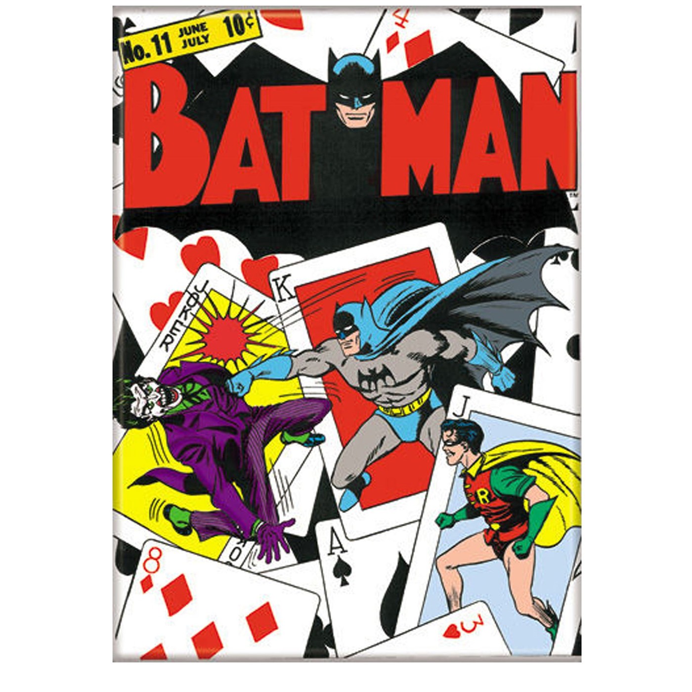 Batman No 11 Joker and Cards Magnet, White