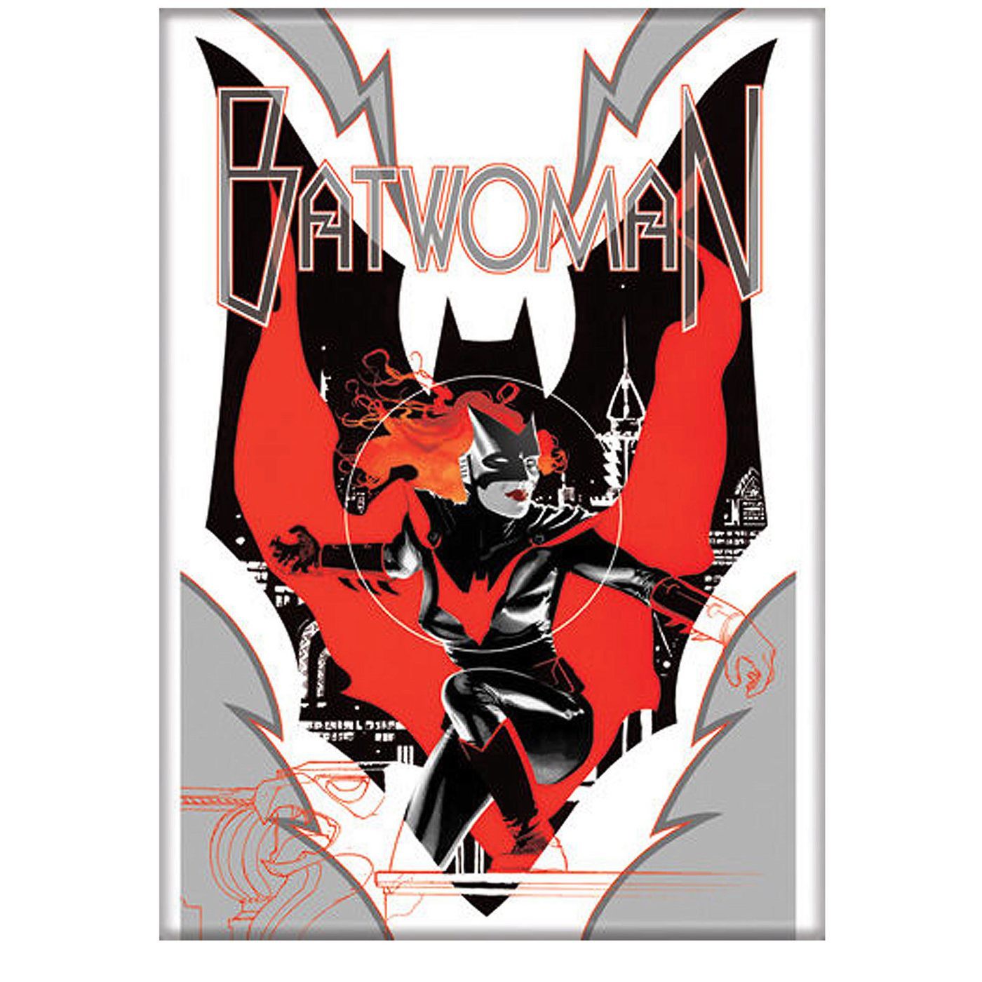 Batwoman Batscape Magnet, White