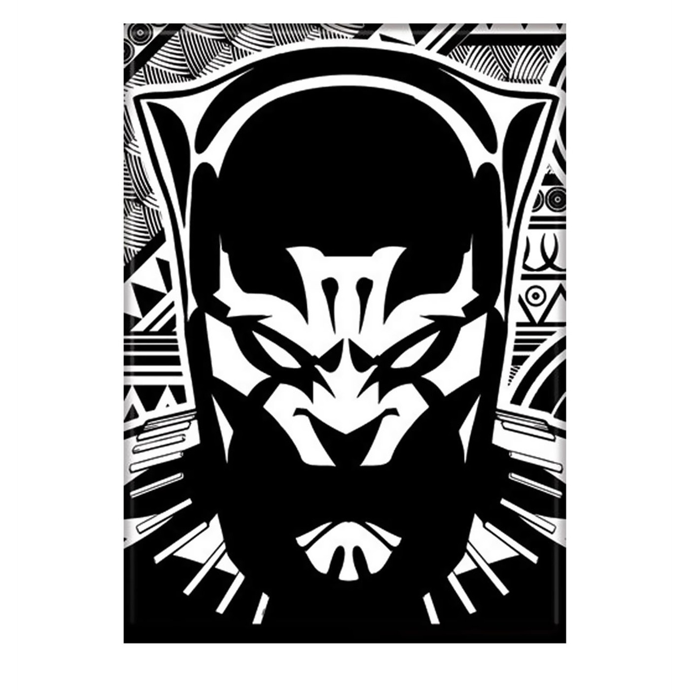 Black Panther Black & White Magnet, Black