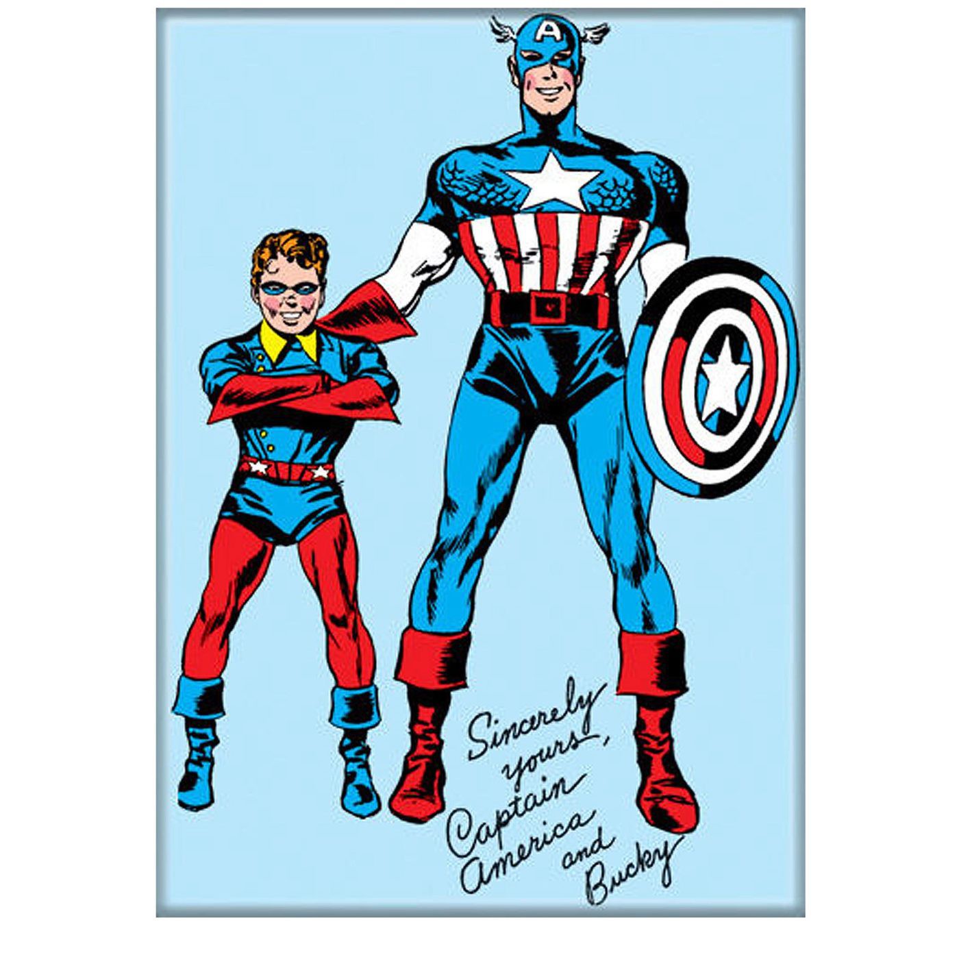 Captain America and Bucky Autograph Magnet, Blue