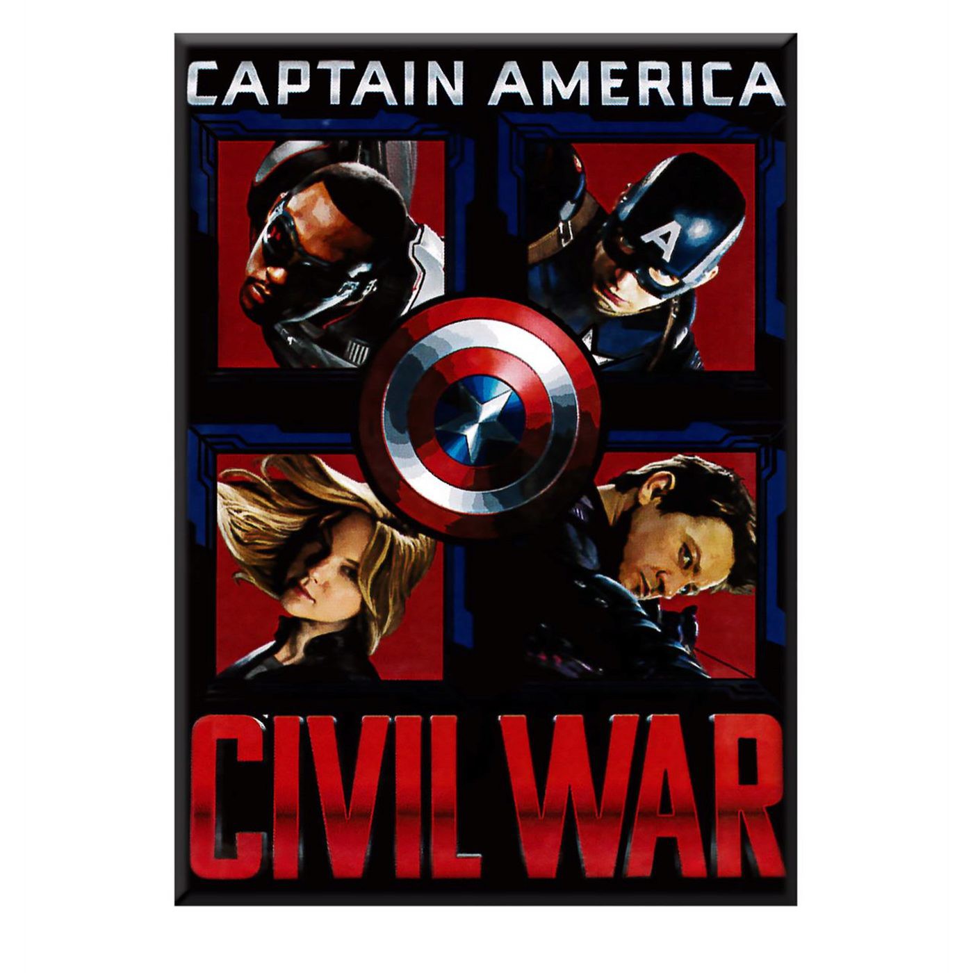 Captain America Civil War Grid Magnet, Black