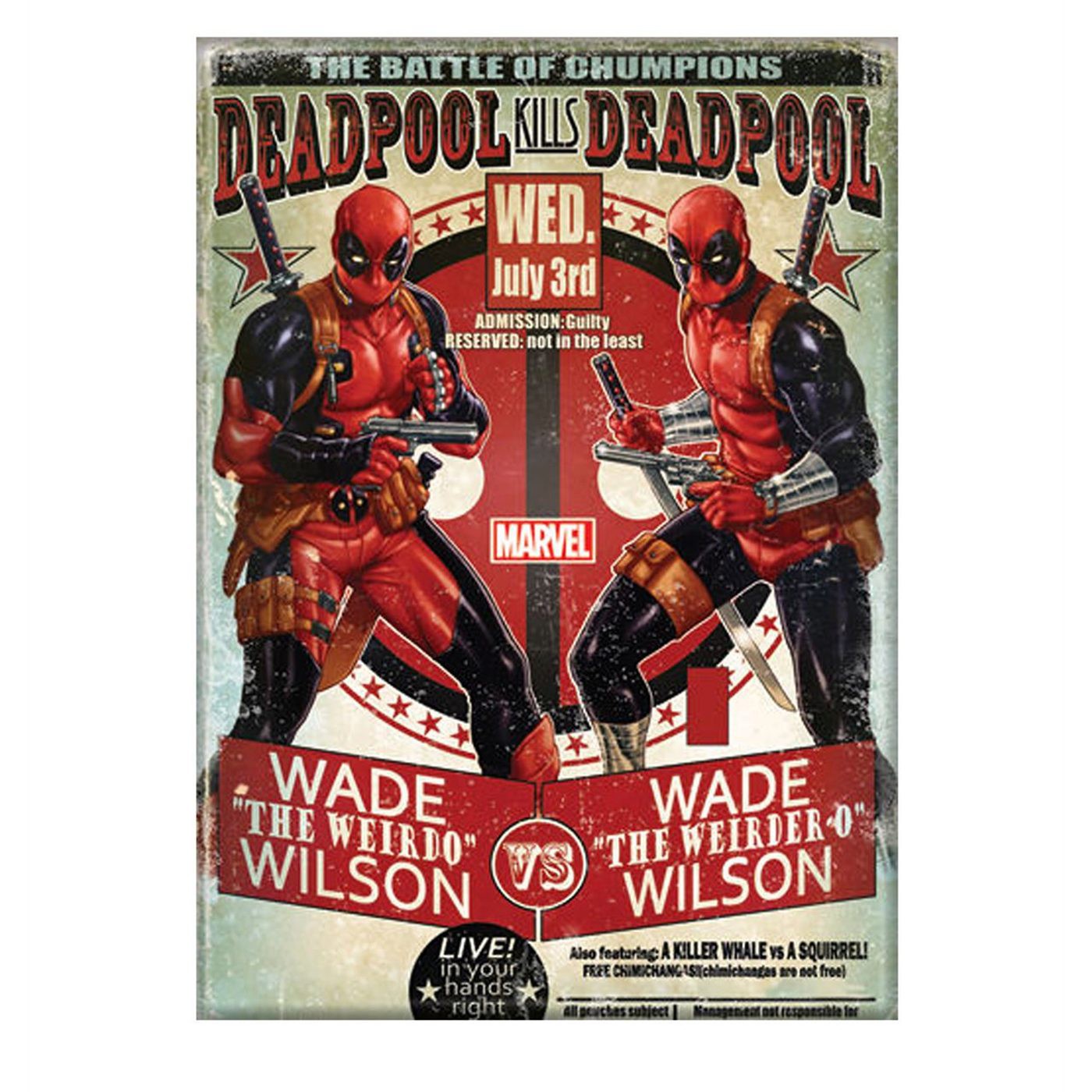 Deadpool Vs Deadpool Magnet, Red