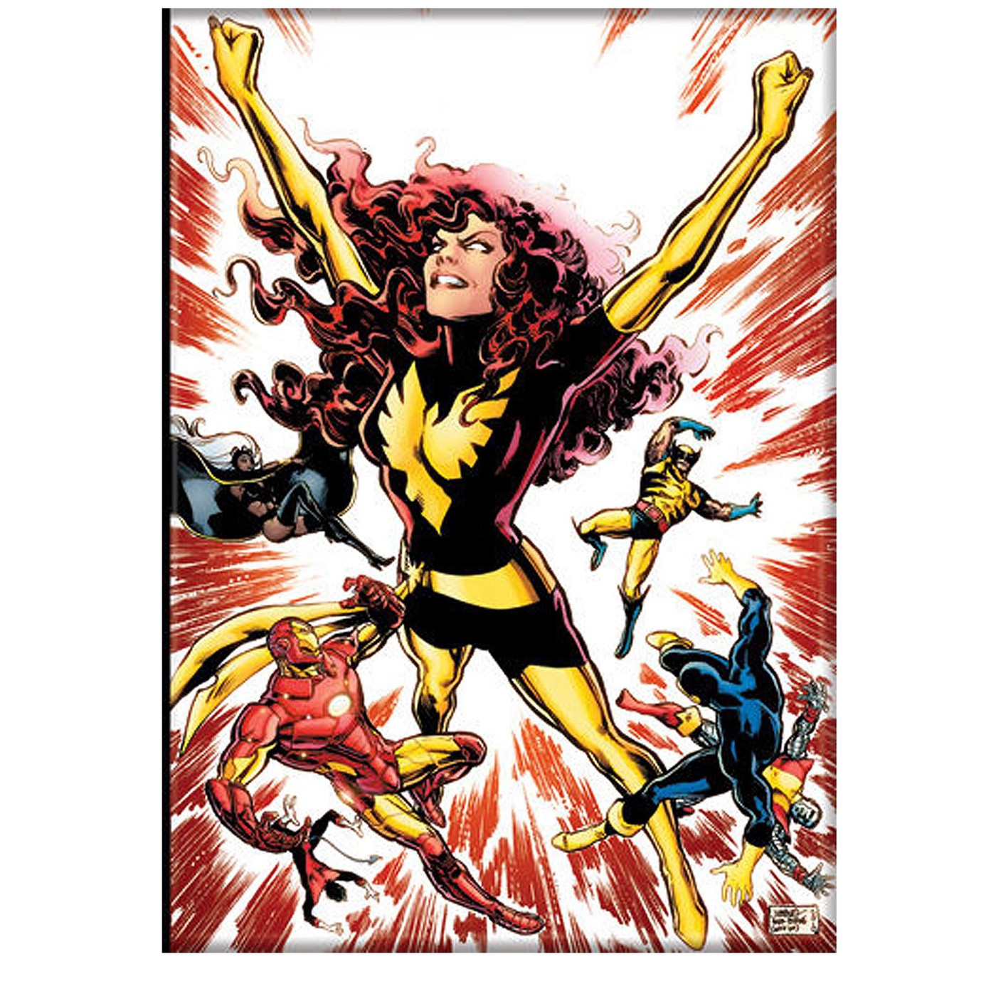 Dark Phoenix Rising Magnet, White