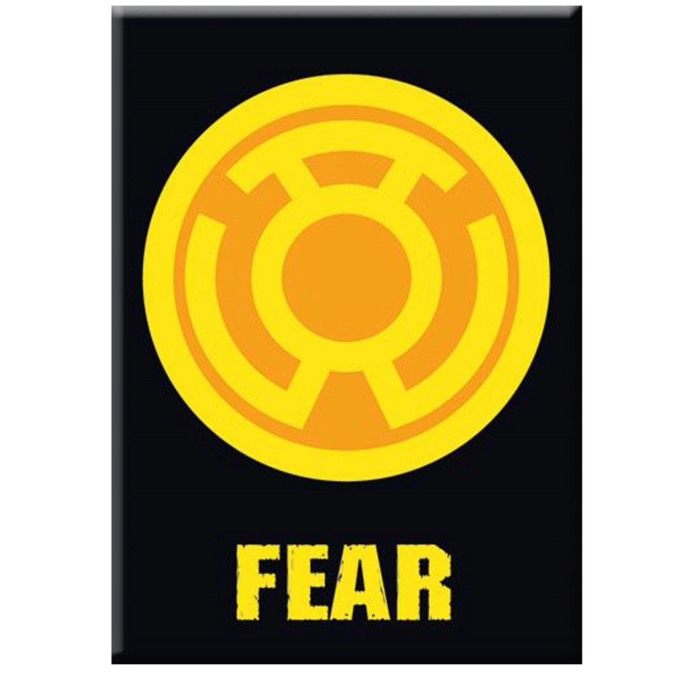 Green Lantern Yellow Fear Symbol Magnet, Black