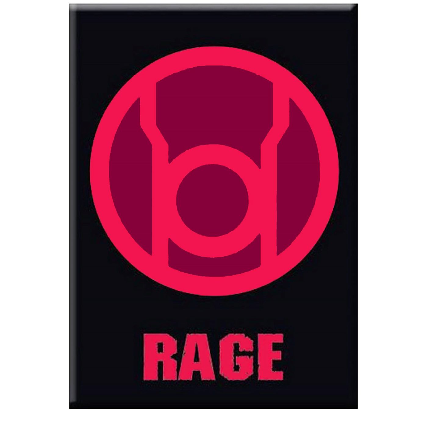 Green Lantern Red Rage Symbol Magnet, Black