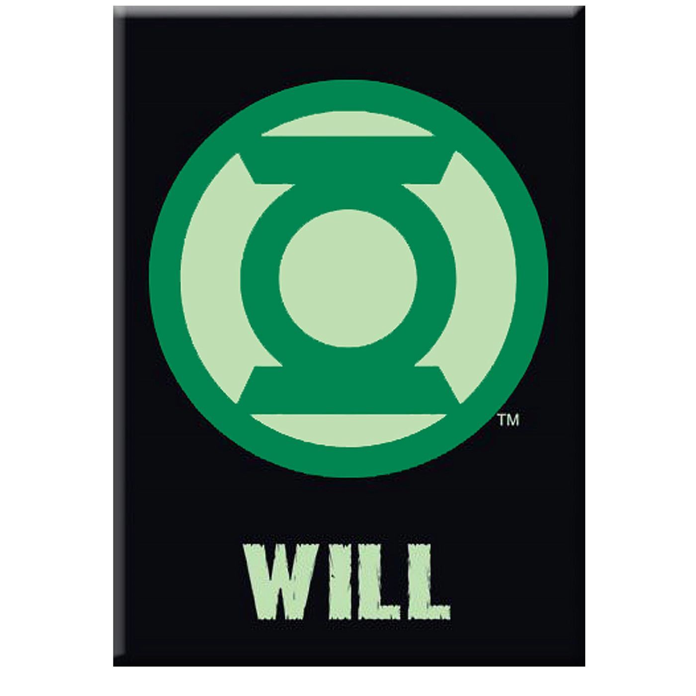 Green Lantern Will Symbol Magnet, Black