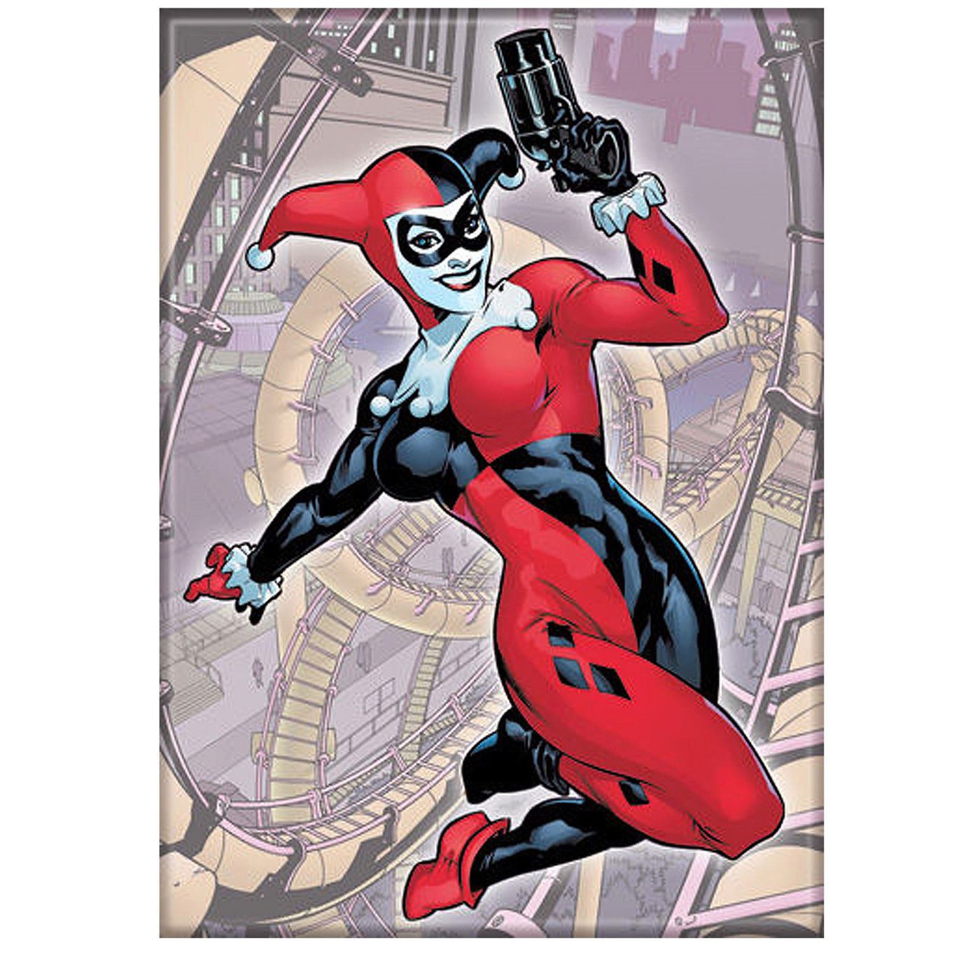 Harley Quinn Roller Coaster of Love Magnet, Red