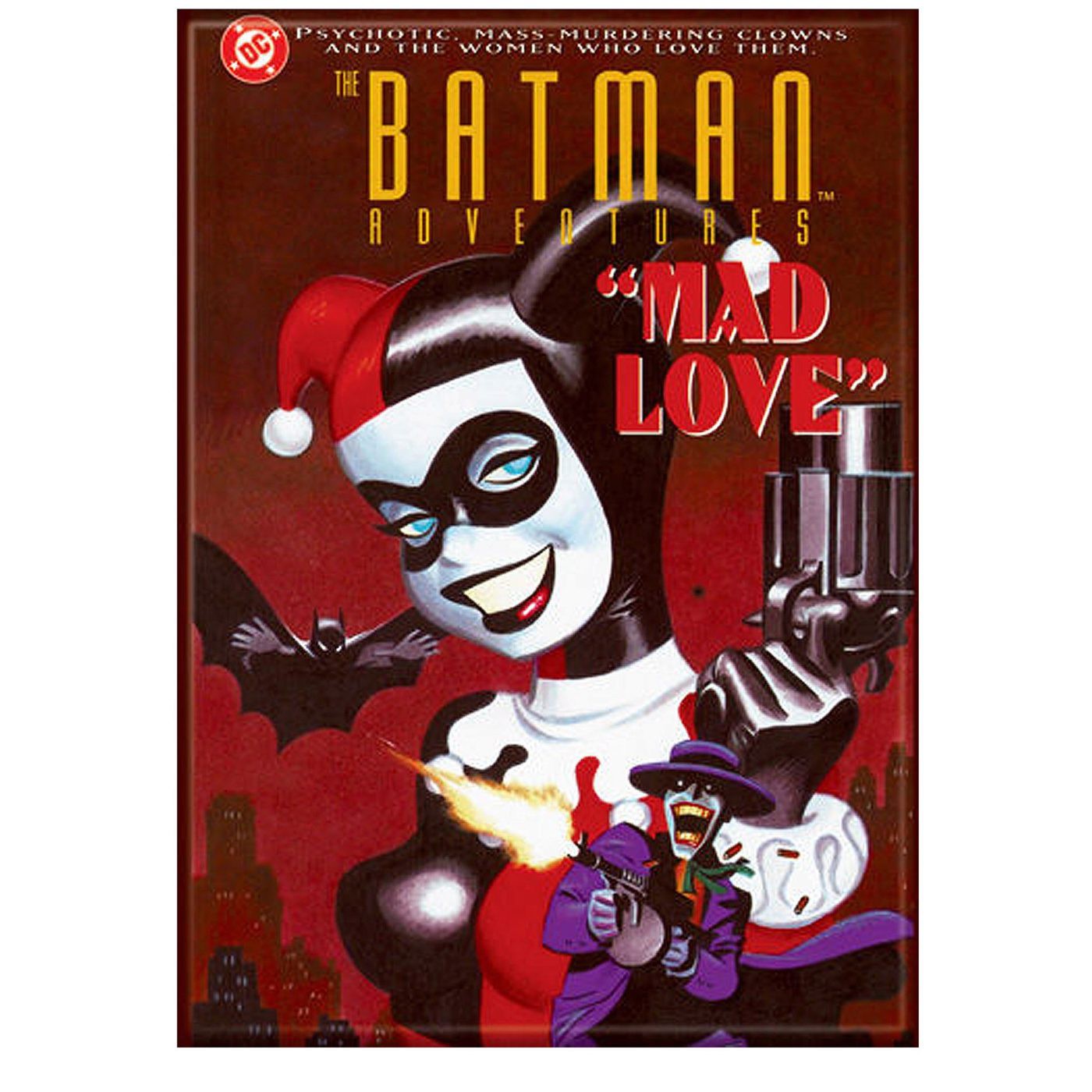 Harley Quinn Mad Love Magnet, Red