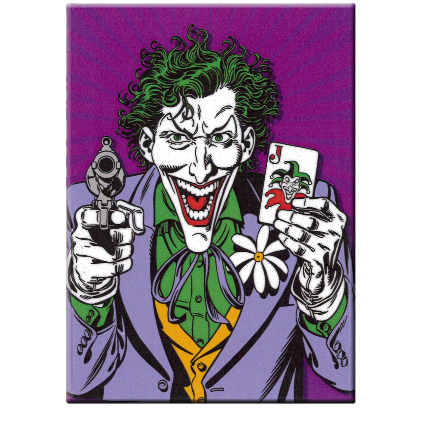 Joker Card And Gun Magnet, Purple