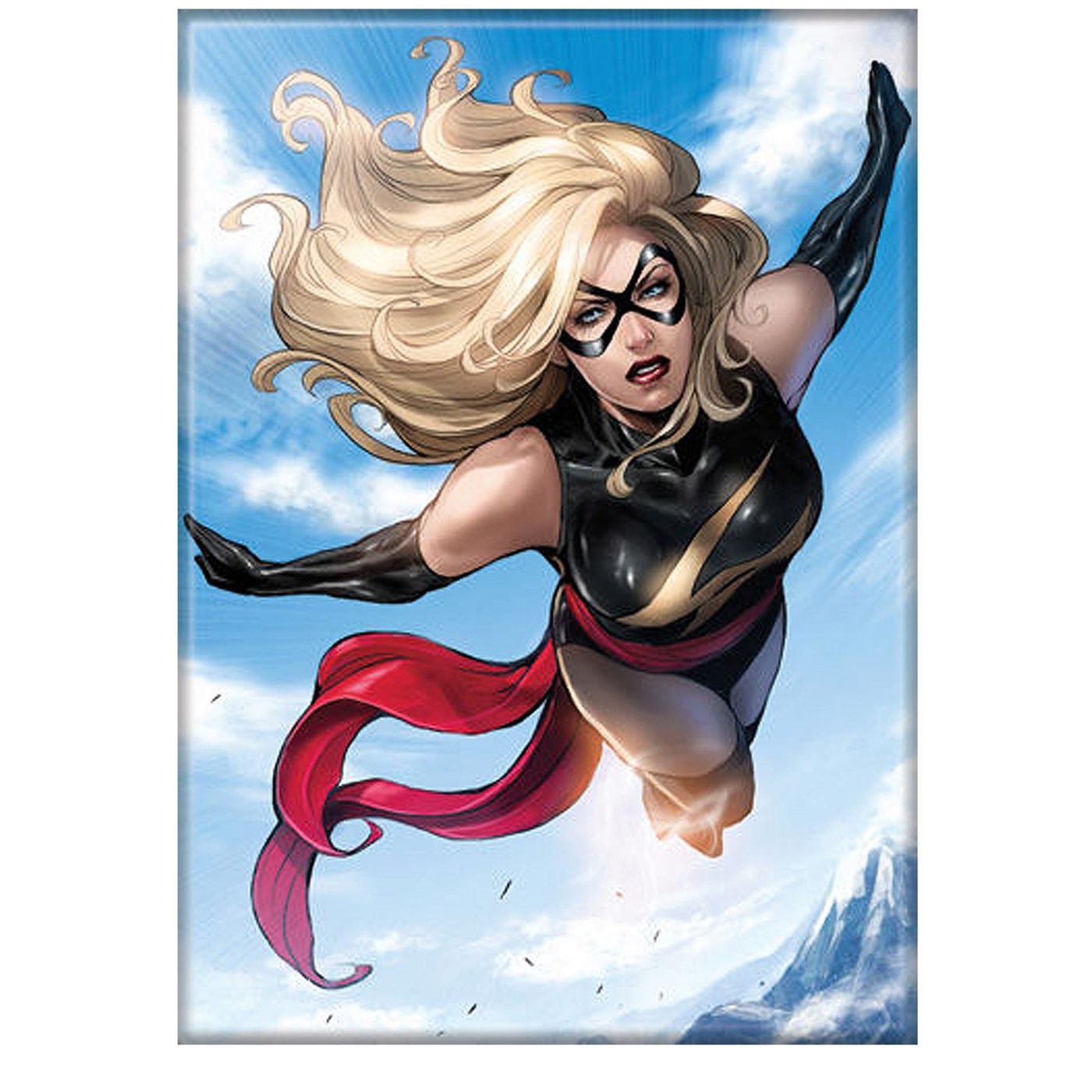 Ms Marvel in Flight Magnet, Blue