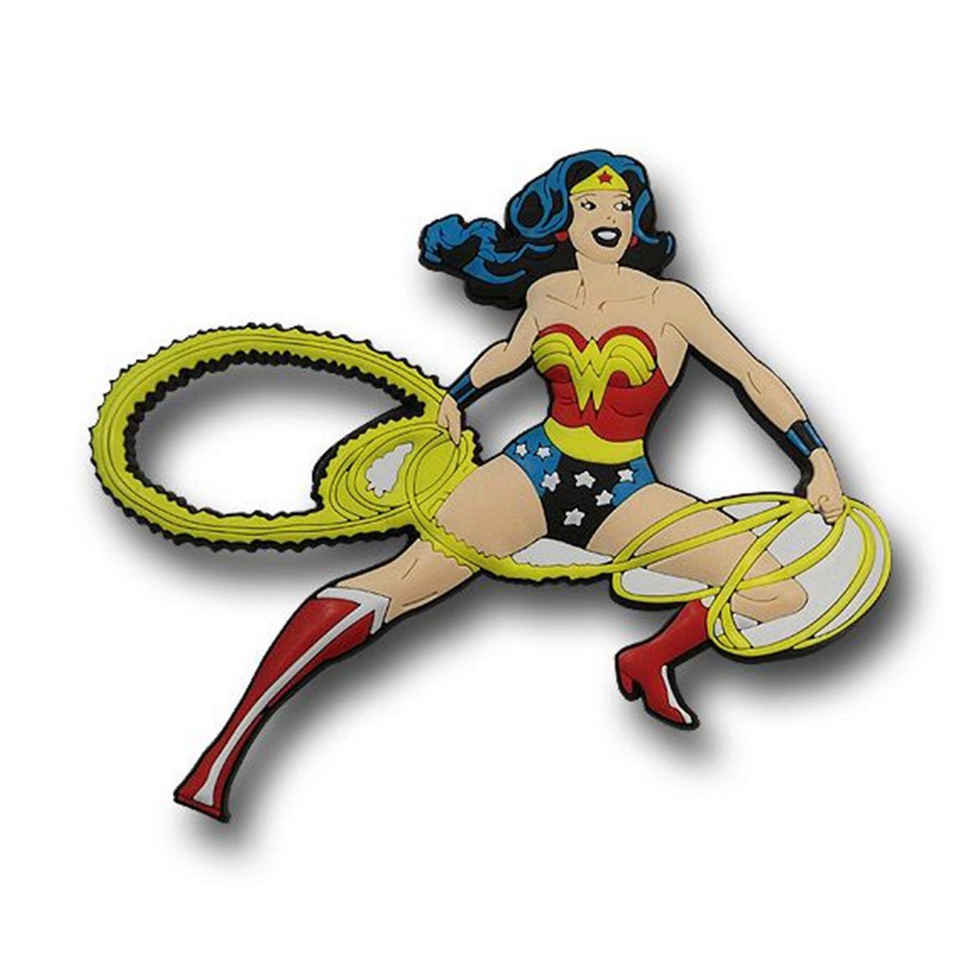 Wonder Woman 3D Die Cut Rubber Magnet, Beige