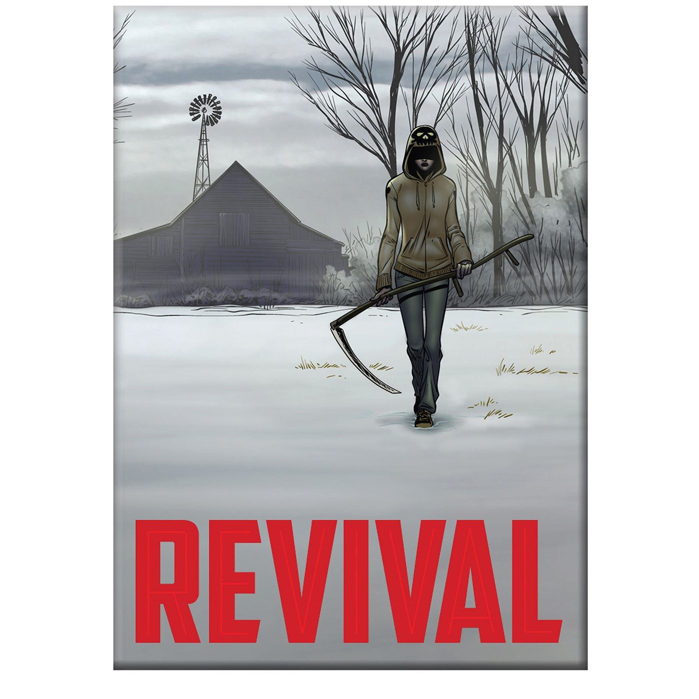 Revival Em Scythe Magnet, Grey