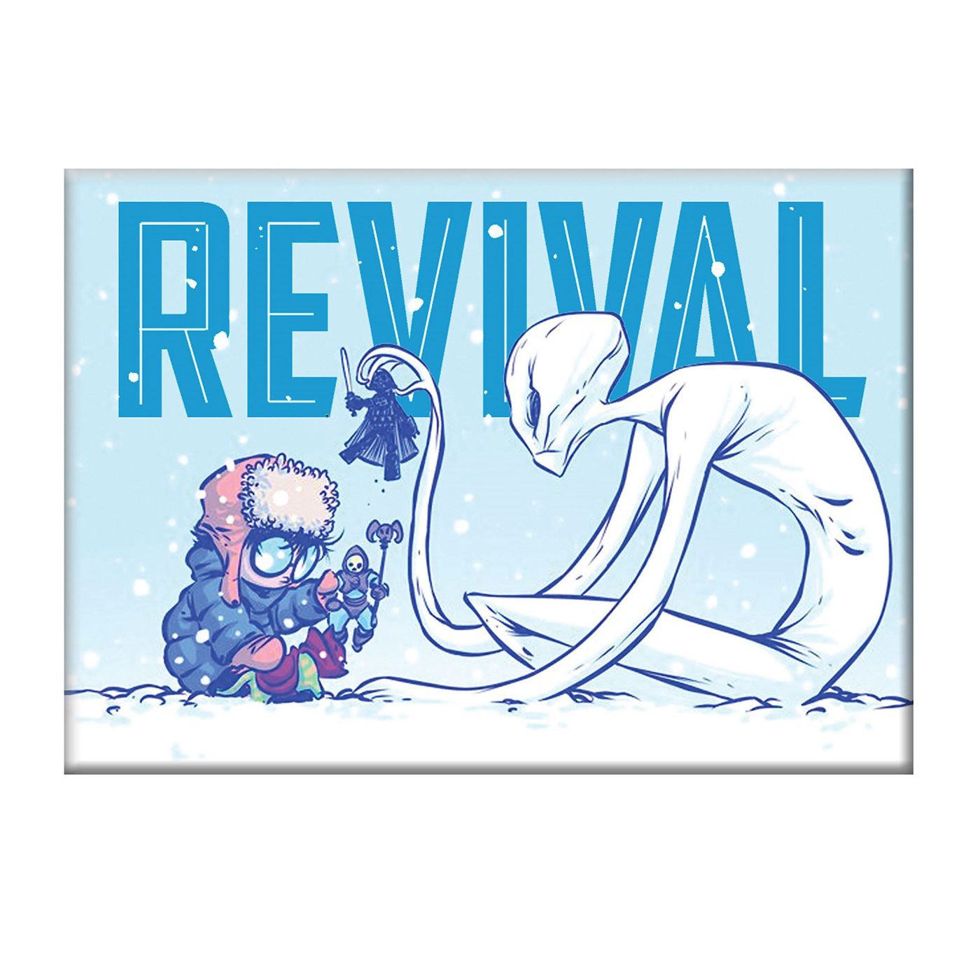 Revival Snow Day Magnet, Blue