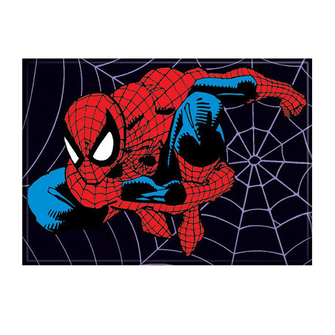 Spiderman & Web On Black Magnet, Black