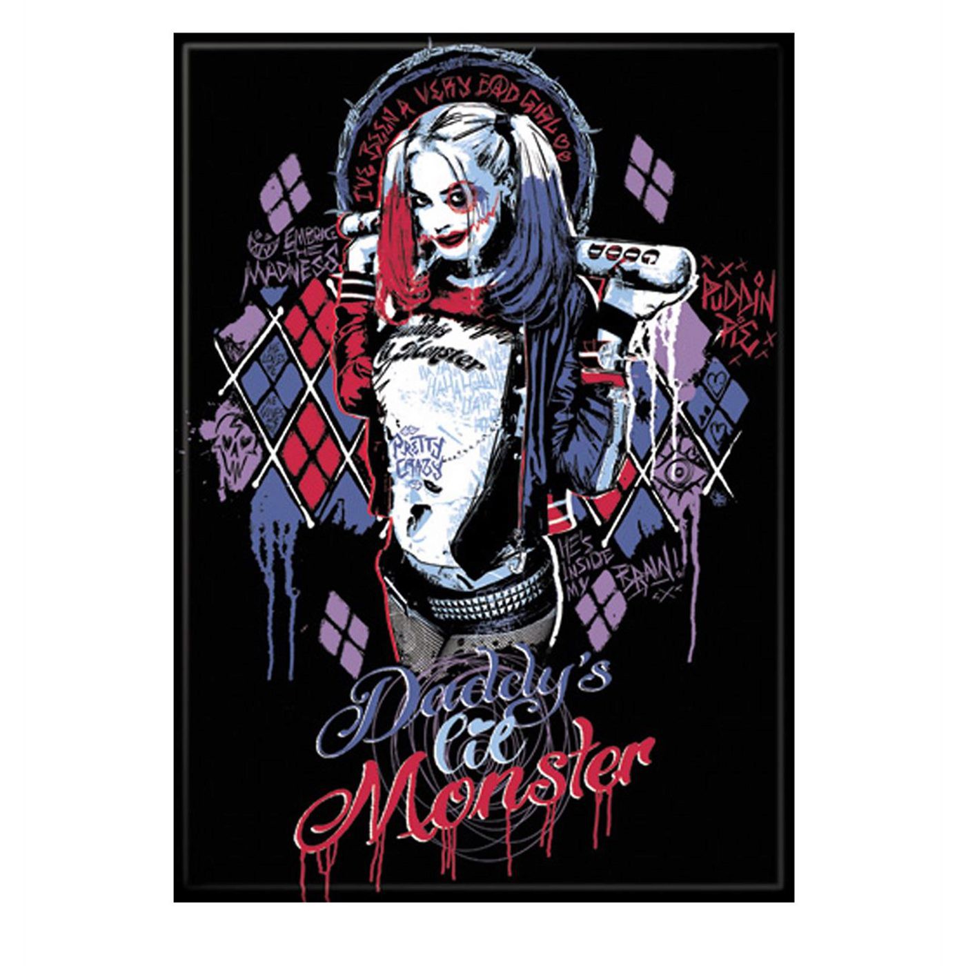 Suicide Squad Harley Quinn Magnet, Black