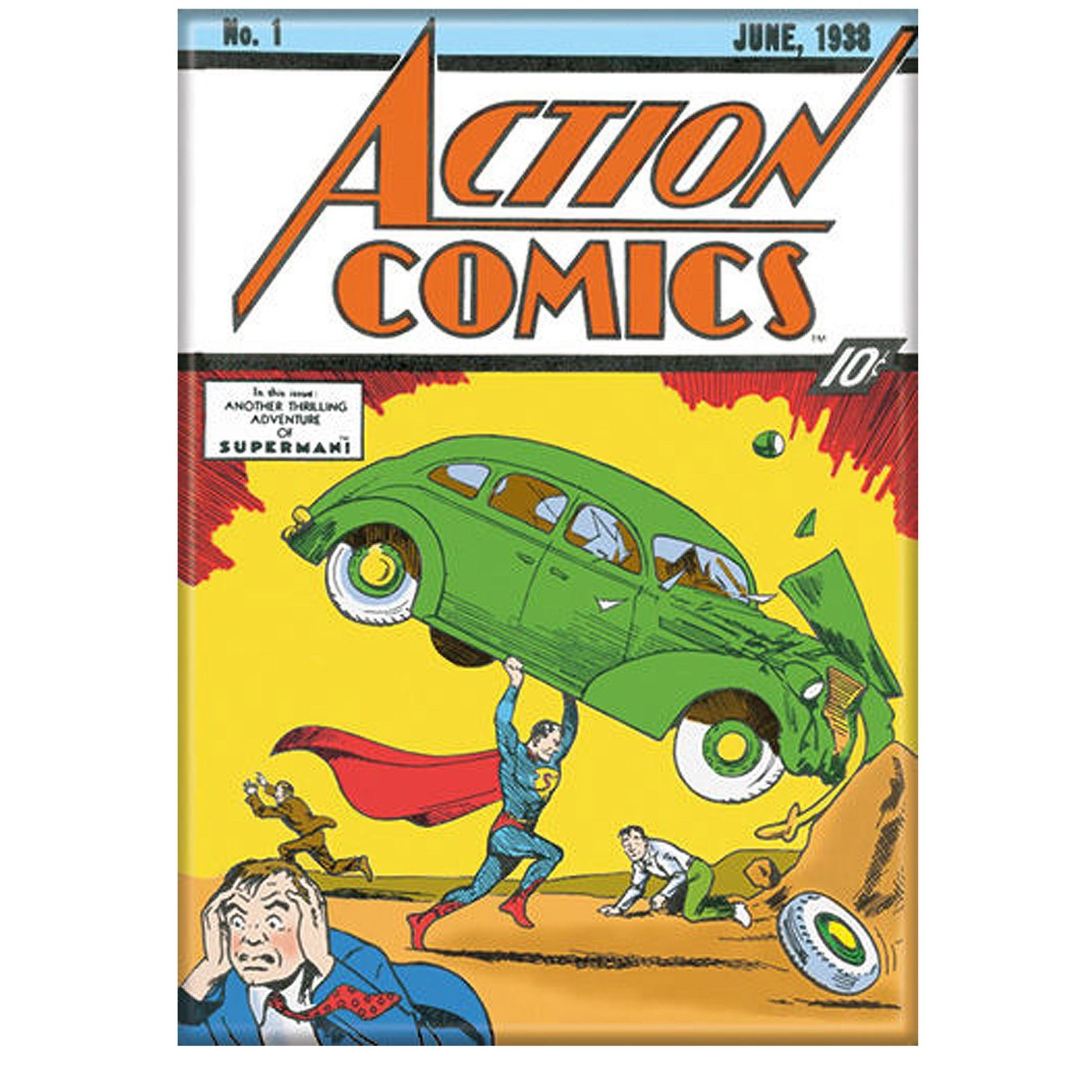 Superman Action Comics No 1 Magnet, White
