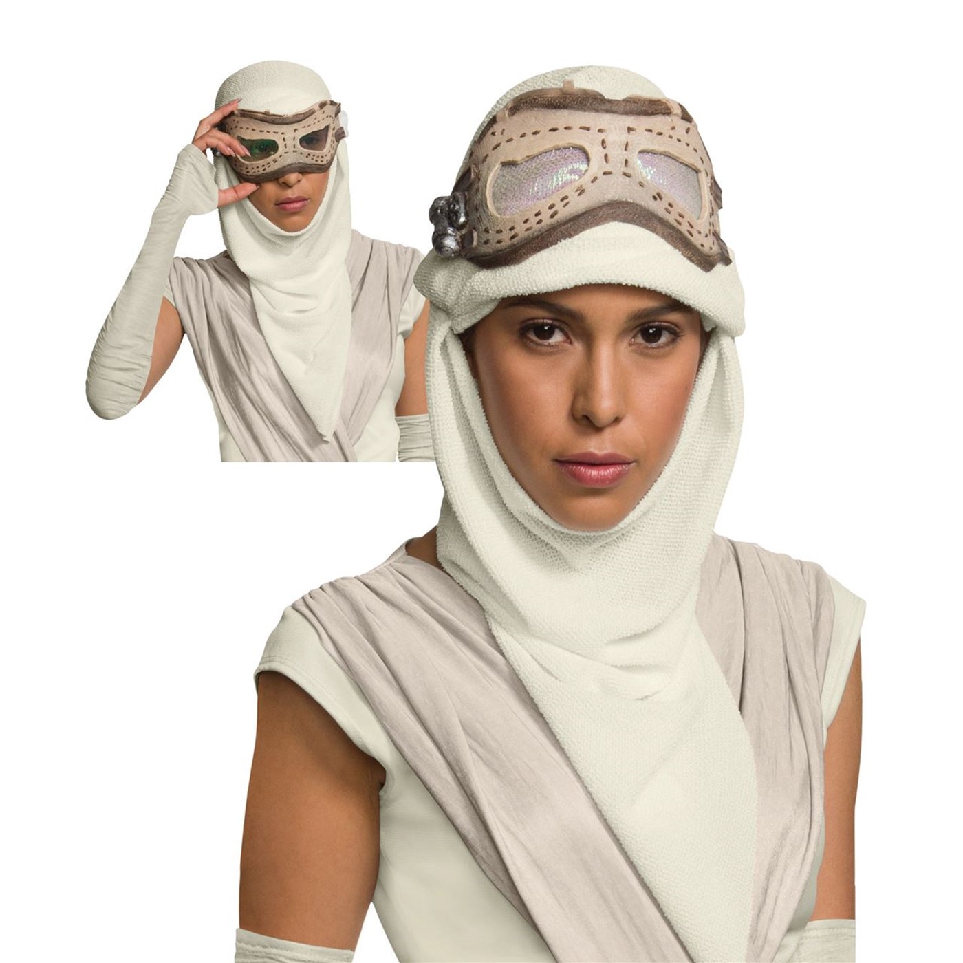 Star Wars Force Awakens Rey Mask and Hood, White