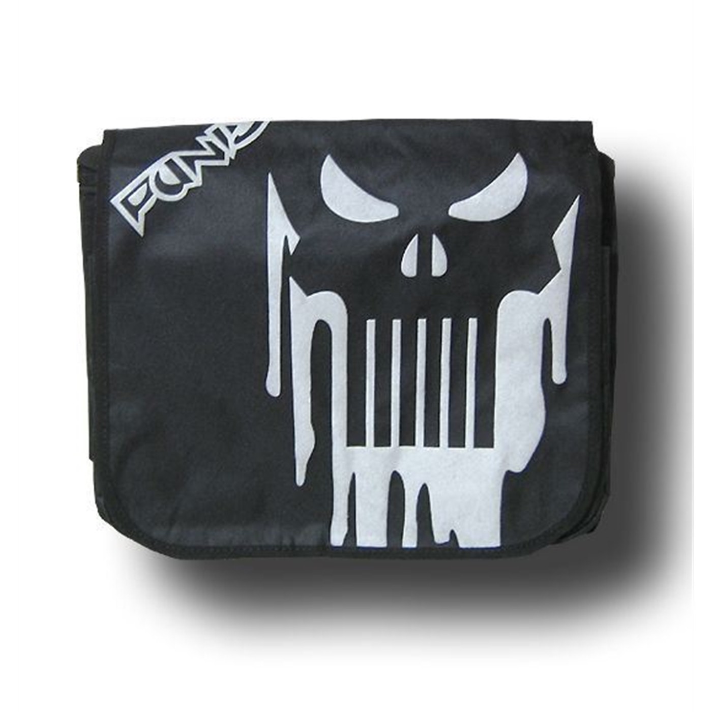 Punisher Black  and Silver Skull Messenger Bag, Black