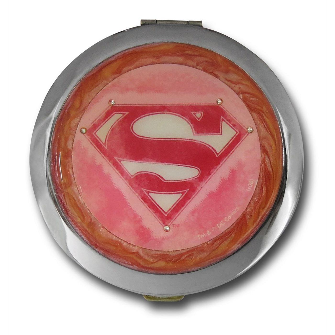 Supergirl Metal Compact Mirror, Pink
