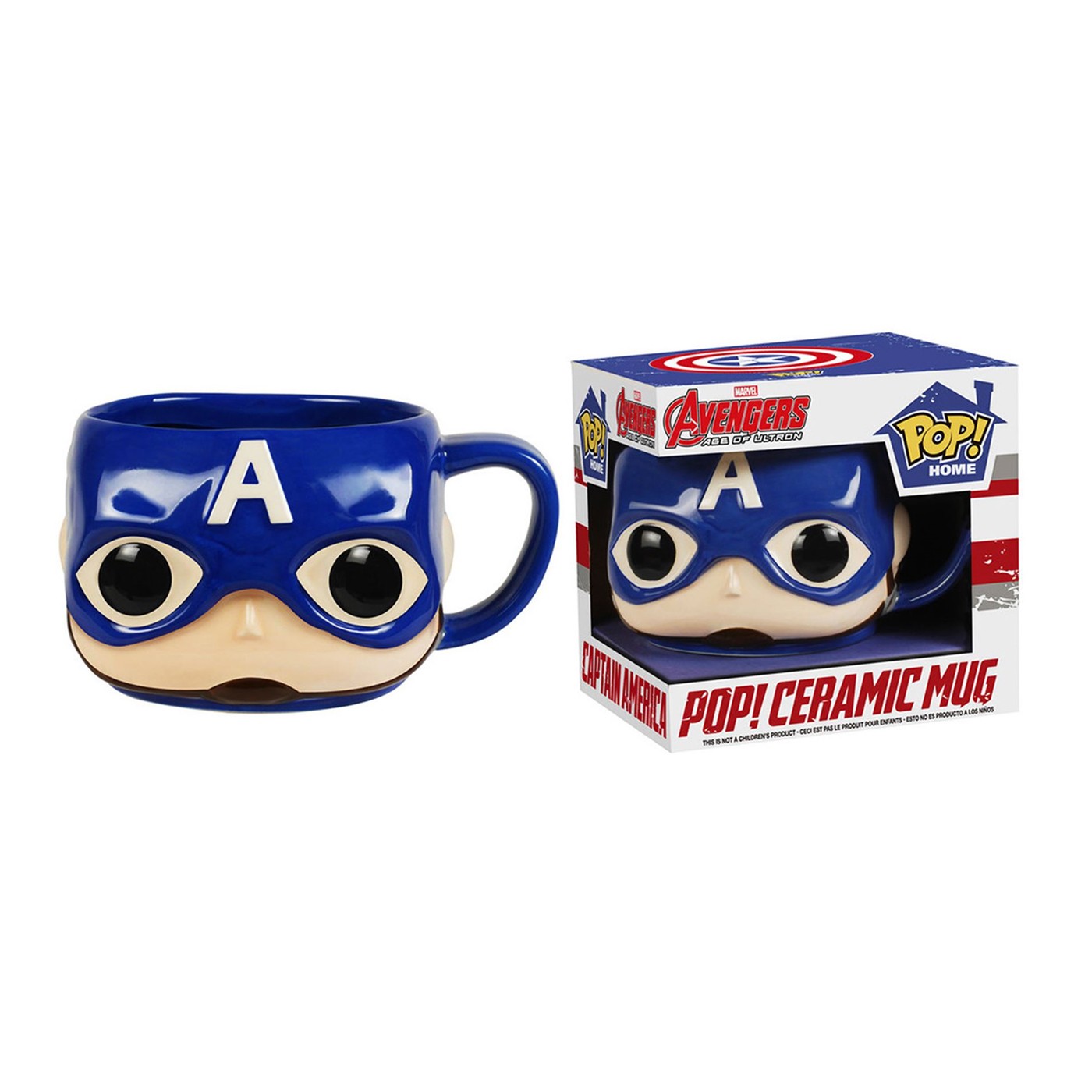 Captain America Pop Home Ceramic 12oz Mug, Blue