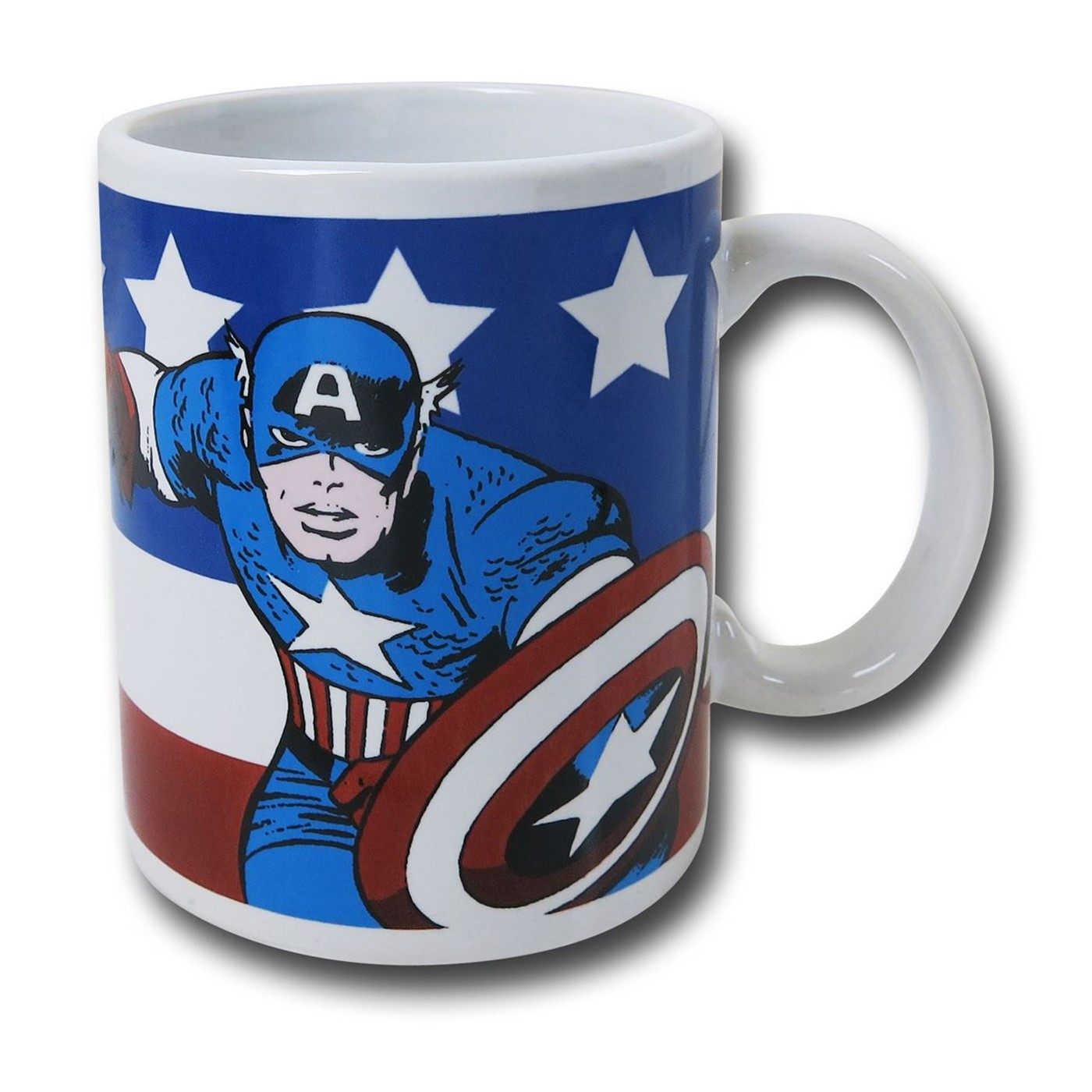 Captain America Patriotic 11.5 oz Mug, White