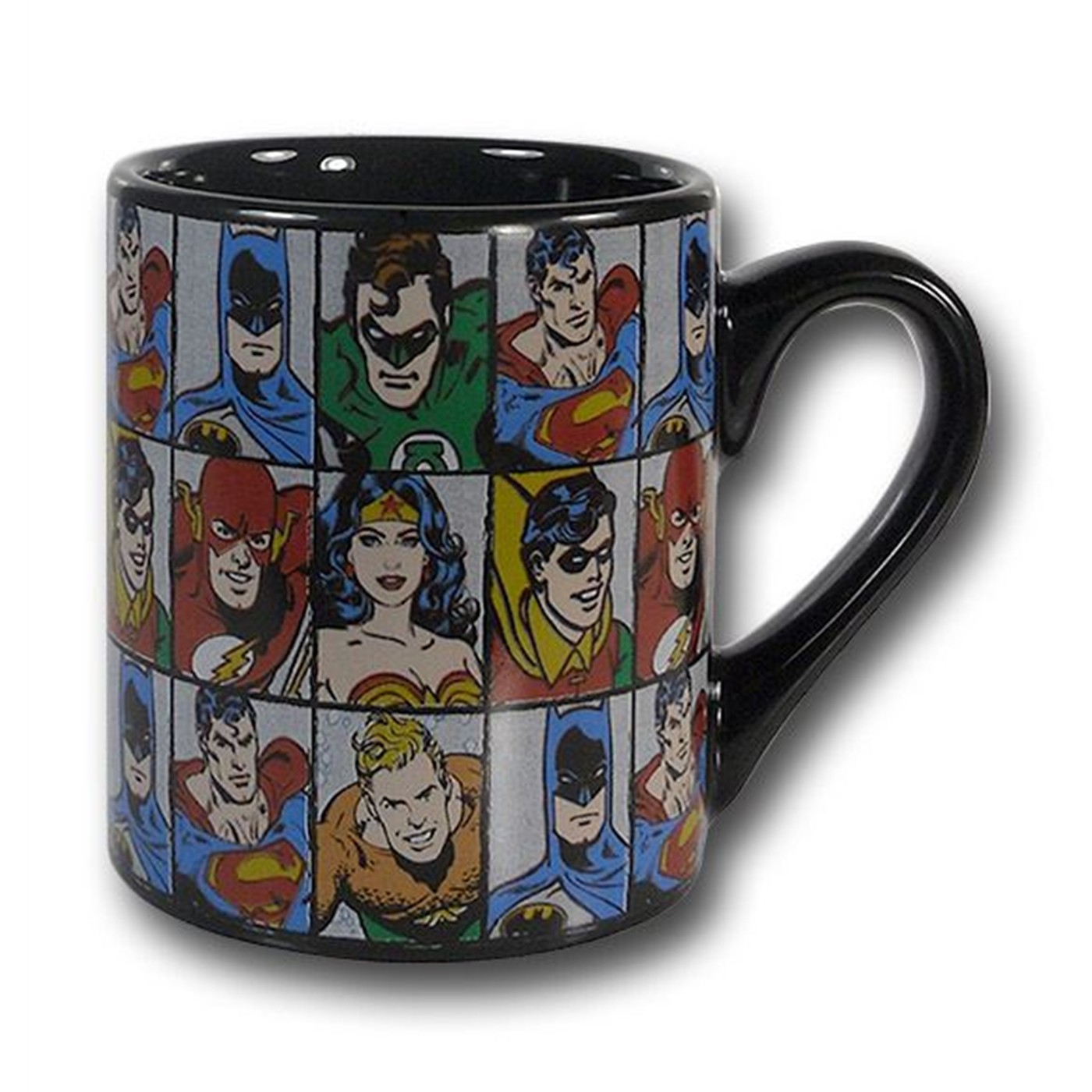 DC Heroes Grid Black Mug, Black