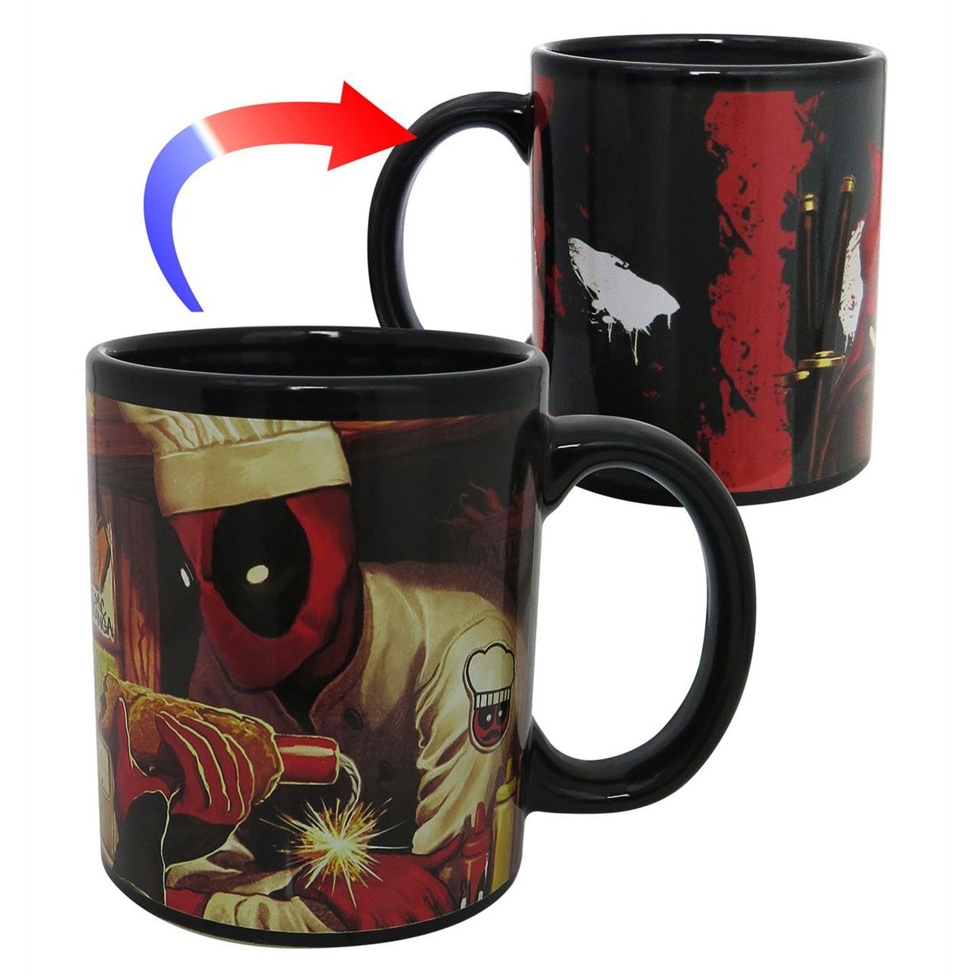 Deadpool Taco Chef Heat Changing Mug, Black