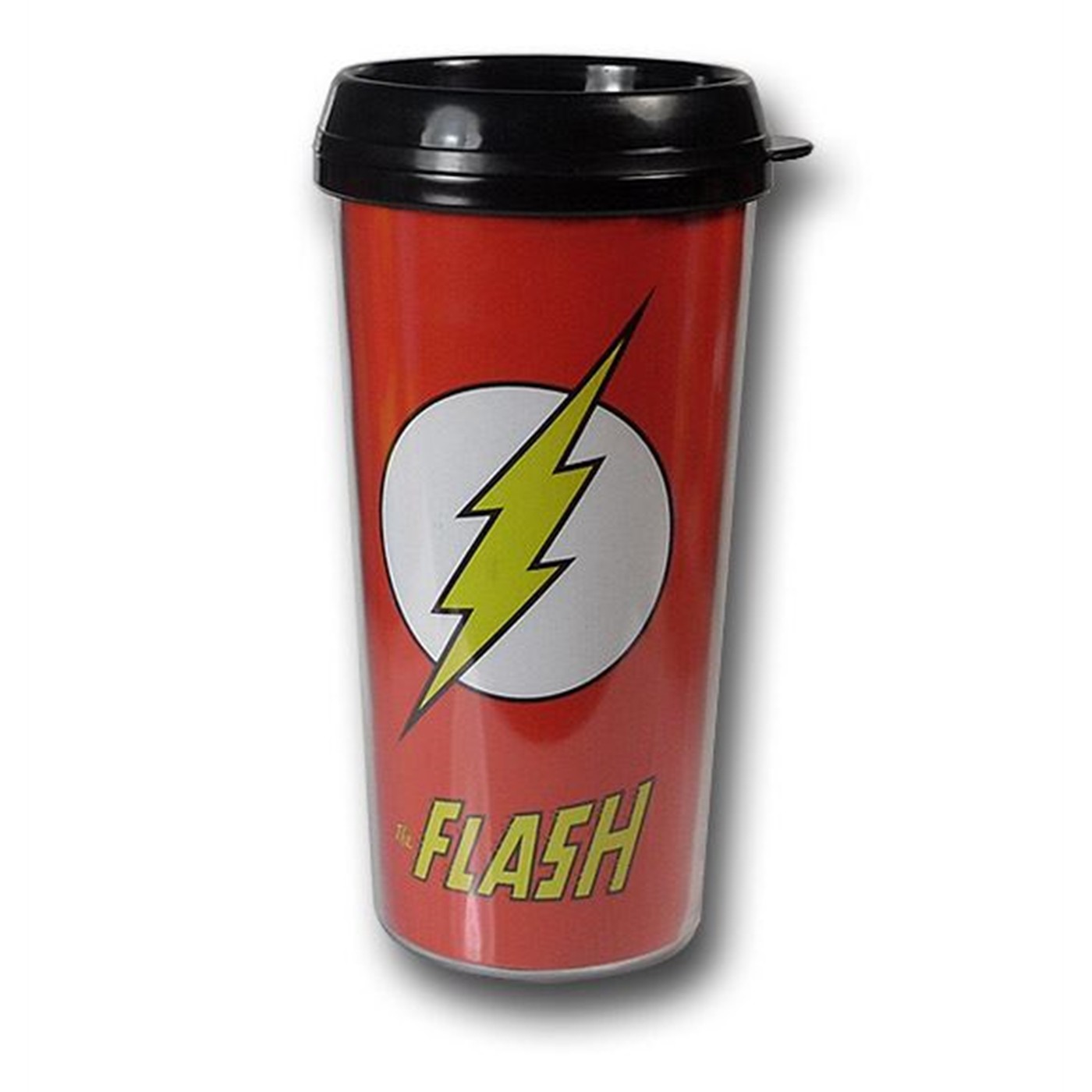 Flash Symbol Plastic Travel Mug, Red