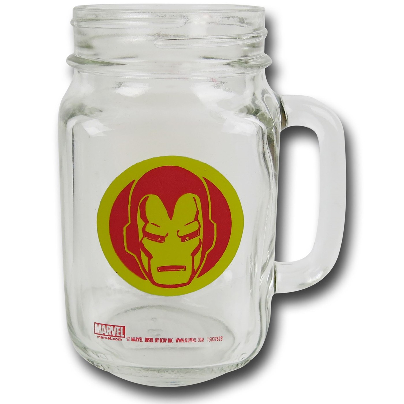 Iron Man Helmet Mason Jar Mug, Yellow