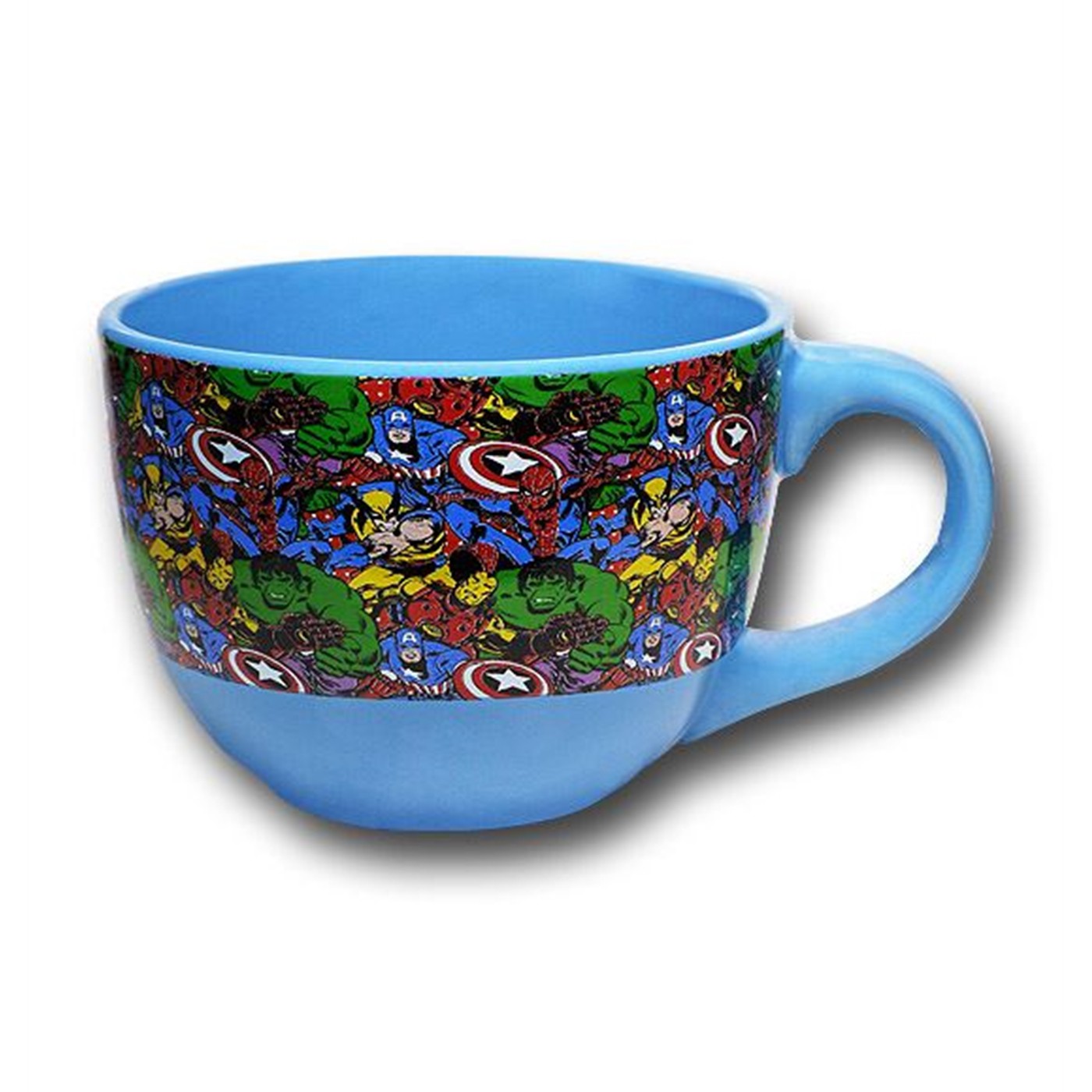 Marvel Heroes Collage 24oz Blue Soup Mug, Blue